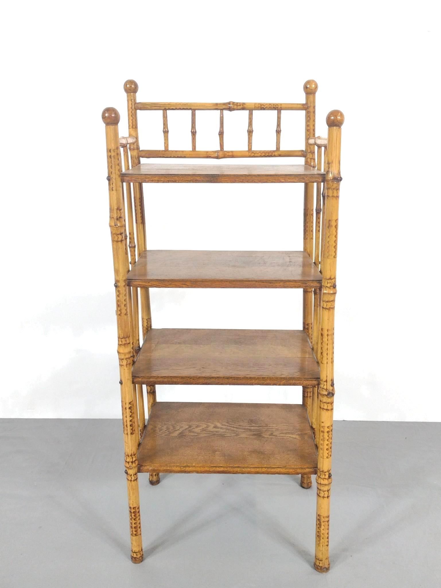 Rattan Bookcase: NOT ELIGIBLE FOR IN-HOUSE SHIPPING. 17" wide X 13" deep X 41" high.