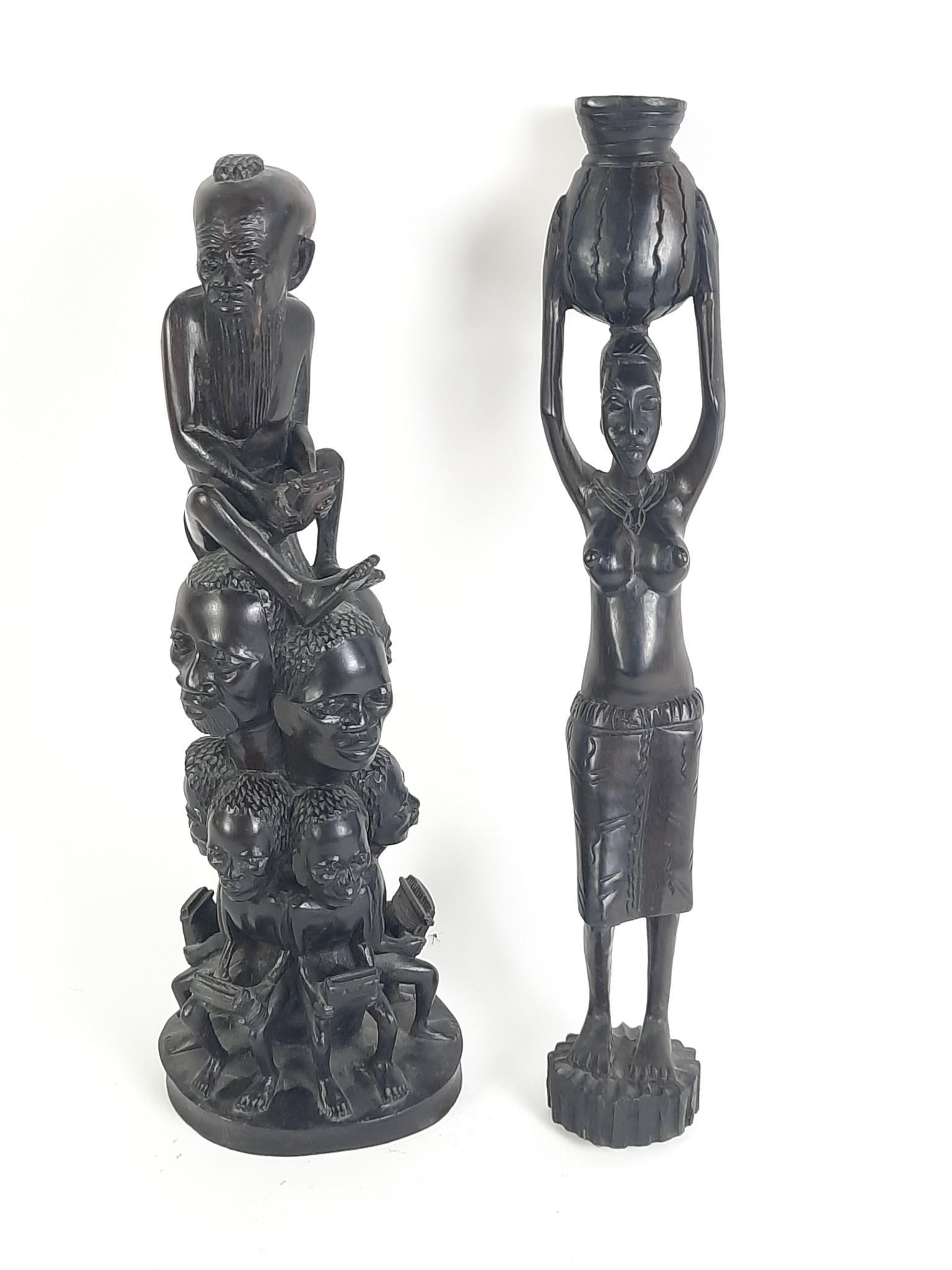 2 African Wood Carved Sculptures (1 of 3)