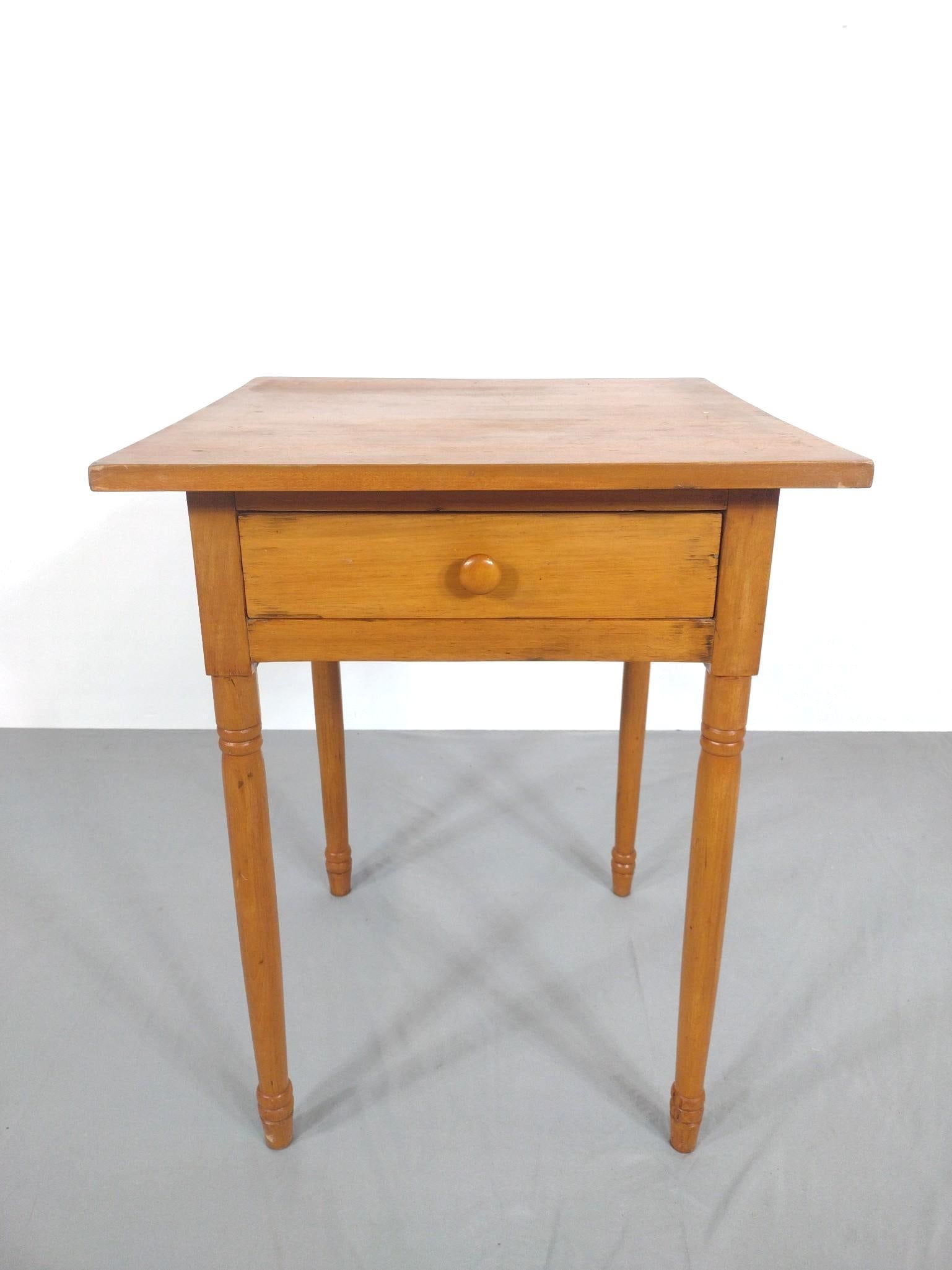 Single Drawer Work Table: NOT ELIGIBLE FOR IN-HOUSE SHIPPING. 22" wide X 21-1/2" deep X 28-1/2" high. Has some scratches.