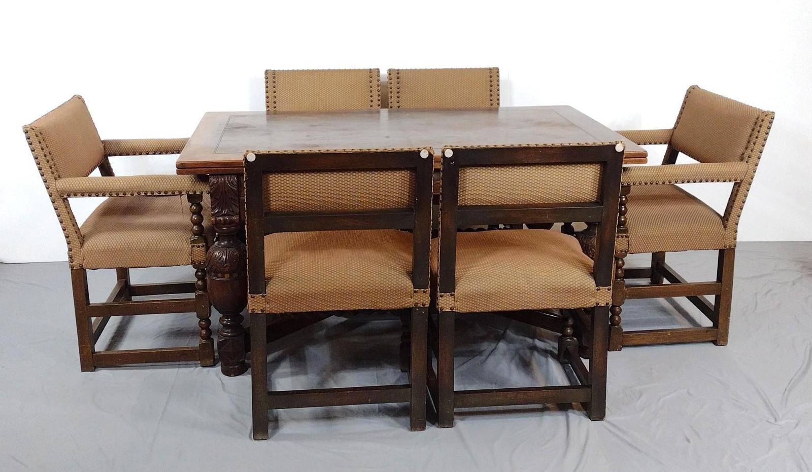 Antique Dining Room Table & Chairs Set (1 of 12)