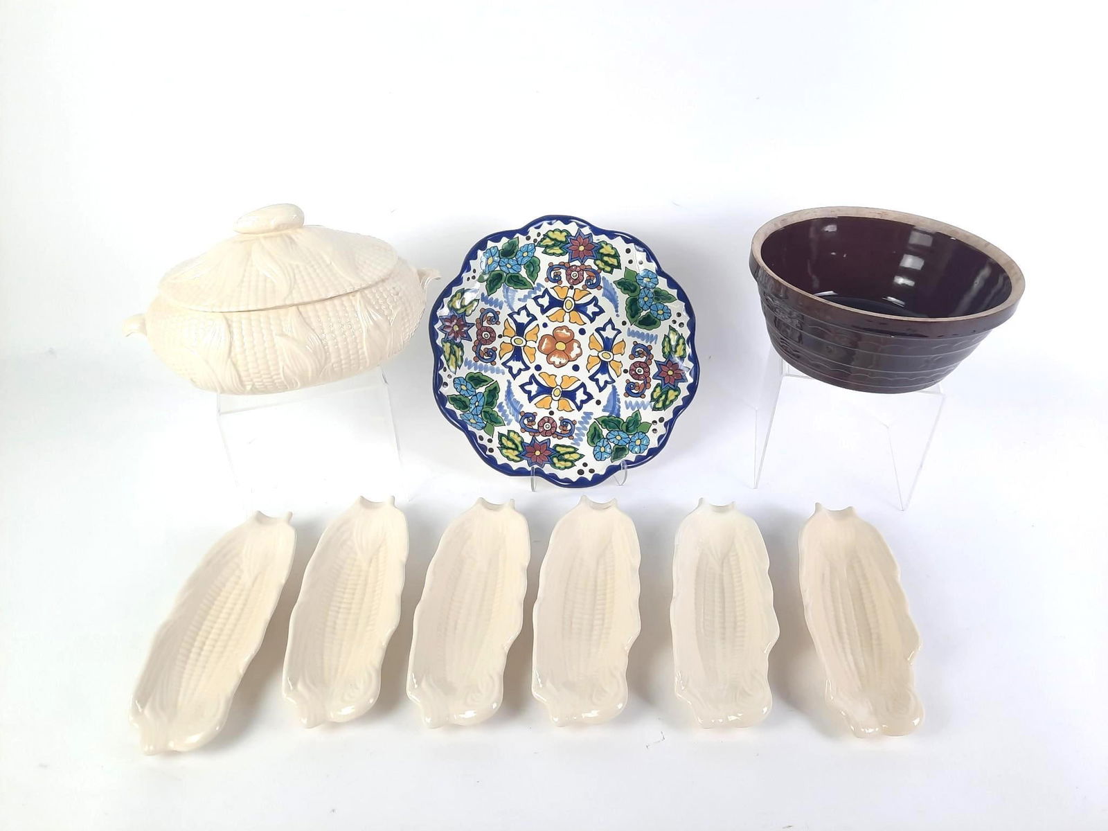 9 Pcs incl Paula Wog Ceramic Corn Set (1 of 6)