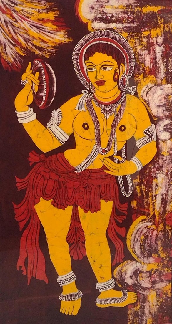 Ajanta Temple Dancer Print on Fabric (1 of 4)