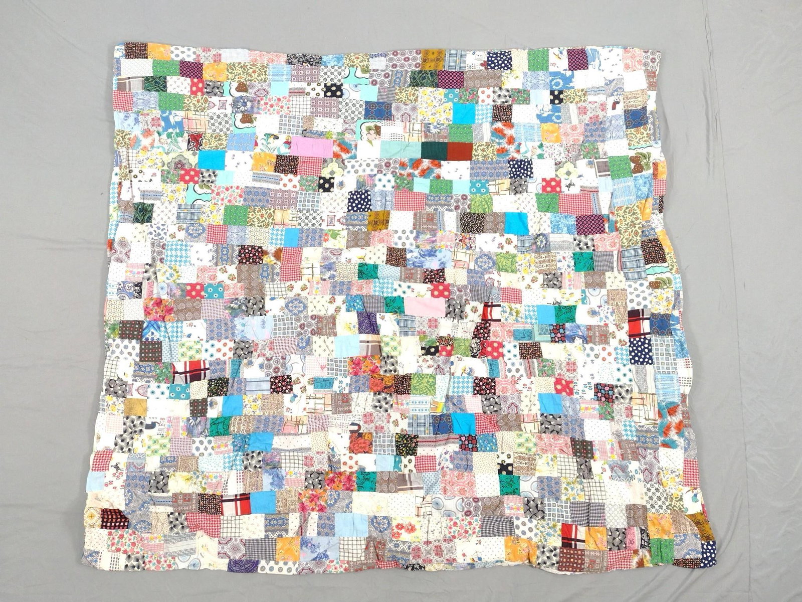 Vintage Patchwork Quilt: 64" wide x 68" long.