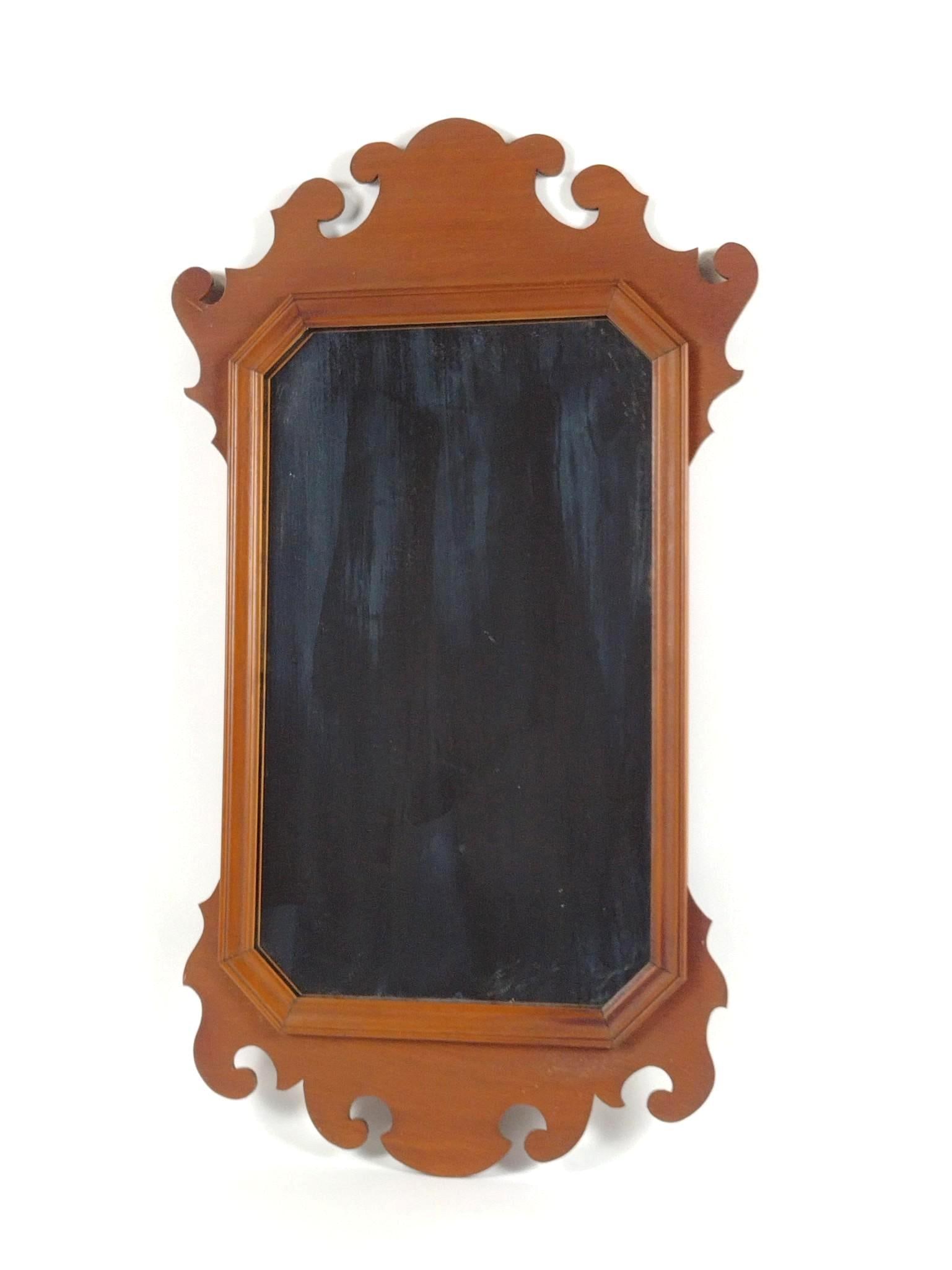 Chippendale Style Wall Mirror: NOT ELIGIBLE FOR IN-HOUSE SHIPPING. Overall with frame: 30-1/2" high x 17-1/2" wide.