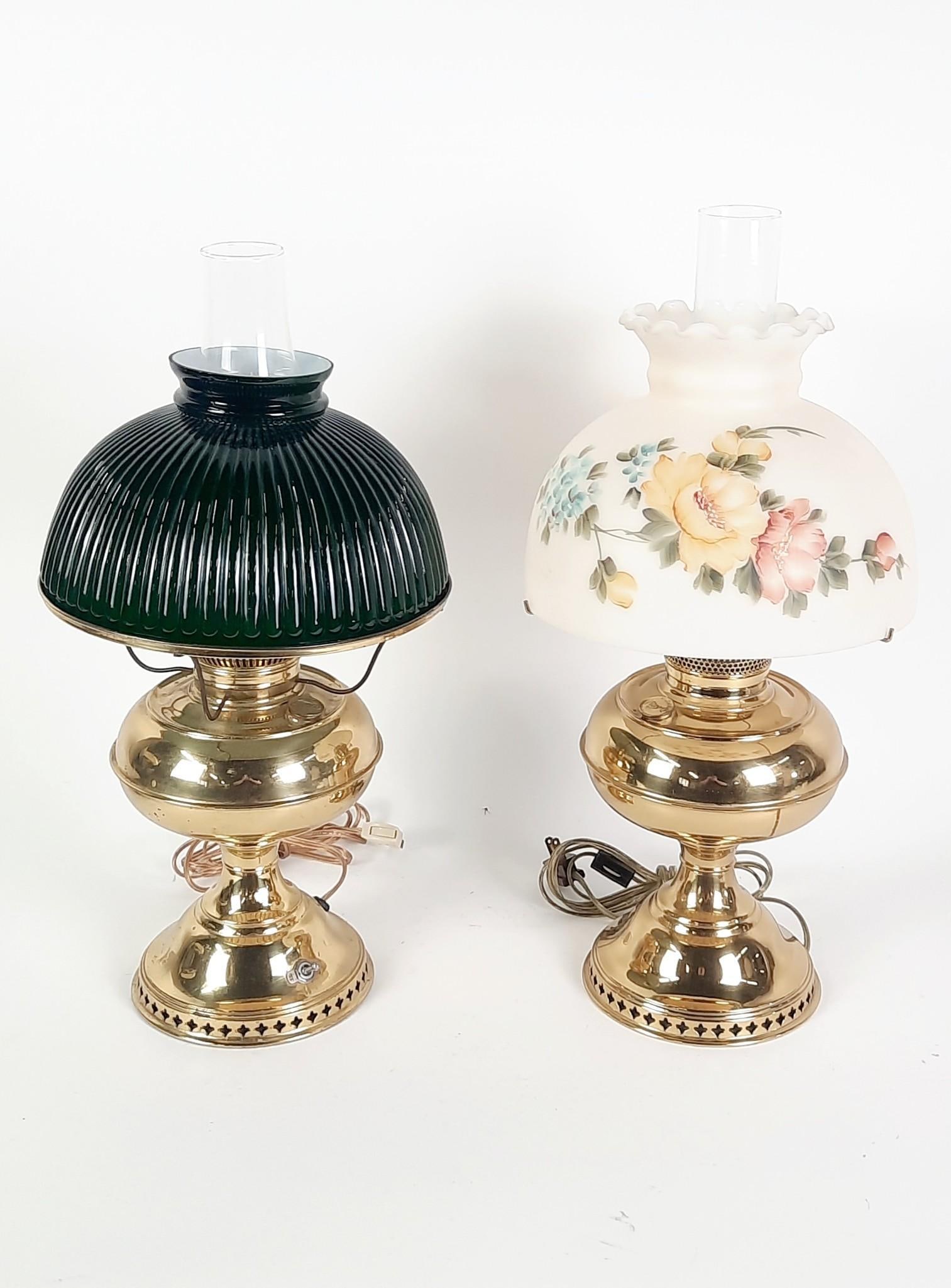 2 Rayo Brass & Glass Table Lamps (1 of 3)