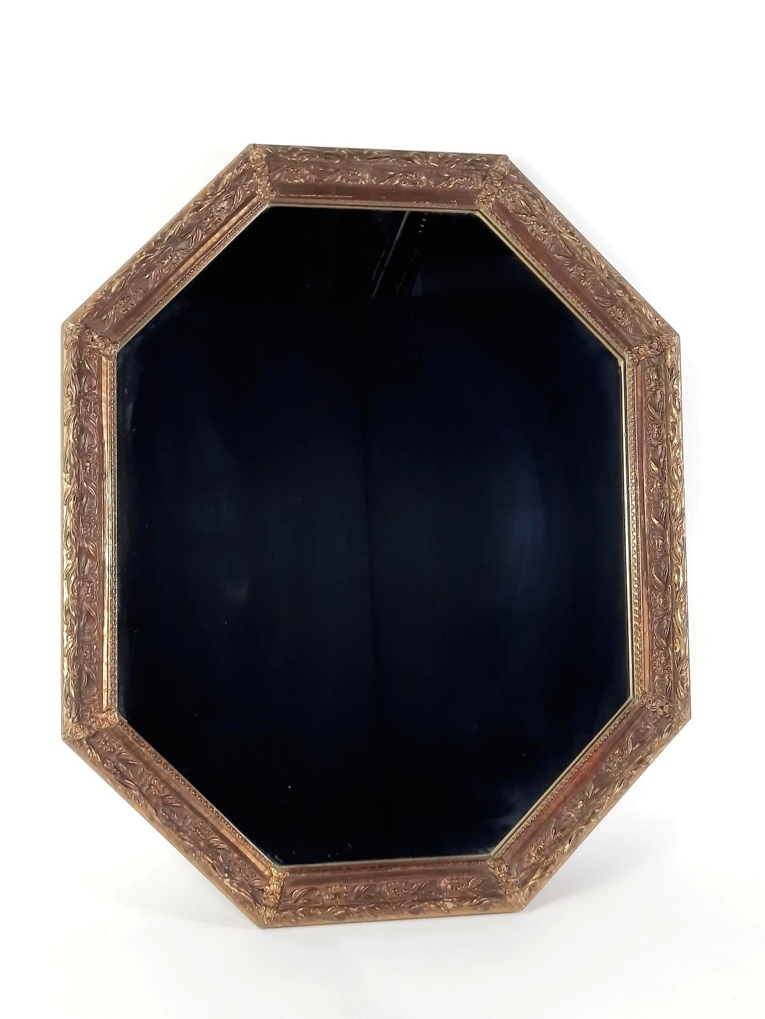 Vintage Octagonal Mirror with Gilt Frame (1 of 2)