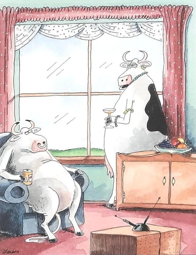 Gary Larson "Wendell...I'm not content." Ltd Ed Print (1 of 4)