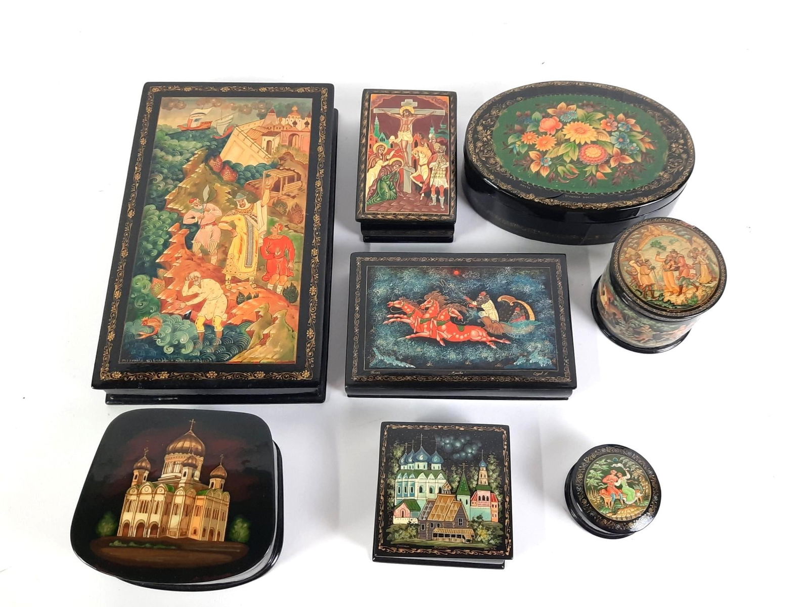 8 Russian Lacquer Boxes (1 of 6)