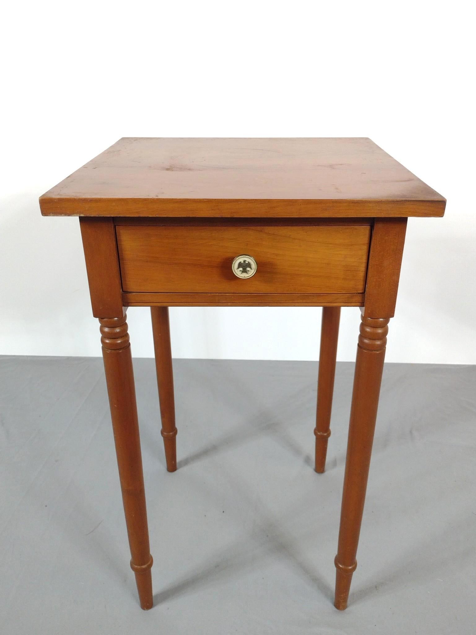 Single Drawer Work Table: NOT ELIGIBLE FOR IN-HOUSE SHIPPING. 17-1/2" wide X 17-1/2" deep X 28-1/2" high. Has some light scratches.