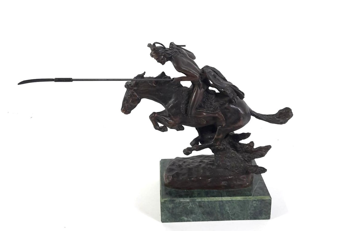 After Frederic Remington “Cheyenne" Bronze Sculpture (1 of 3)