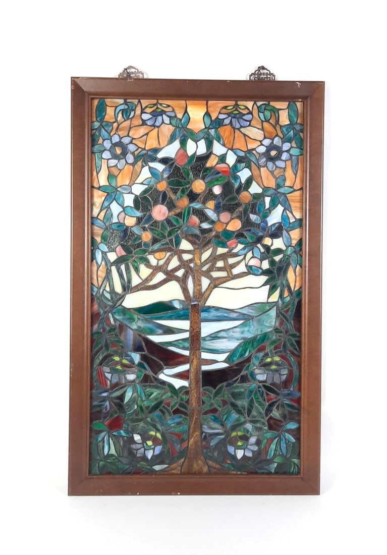 Fruit Tree Leaded Glass Window Panel (1 of 2)