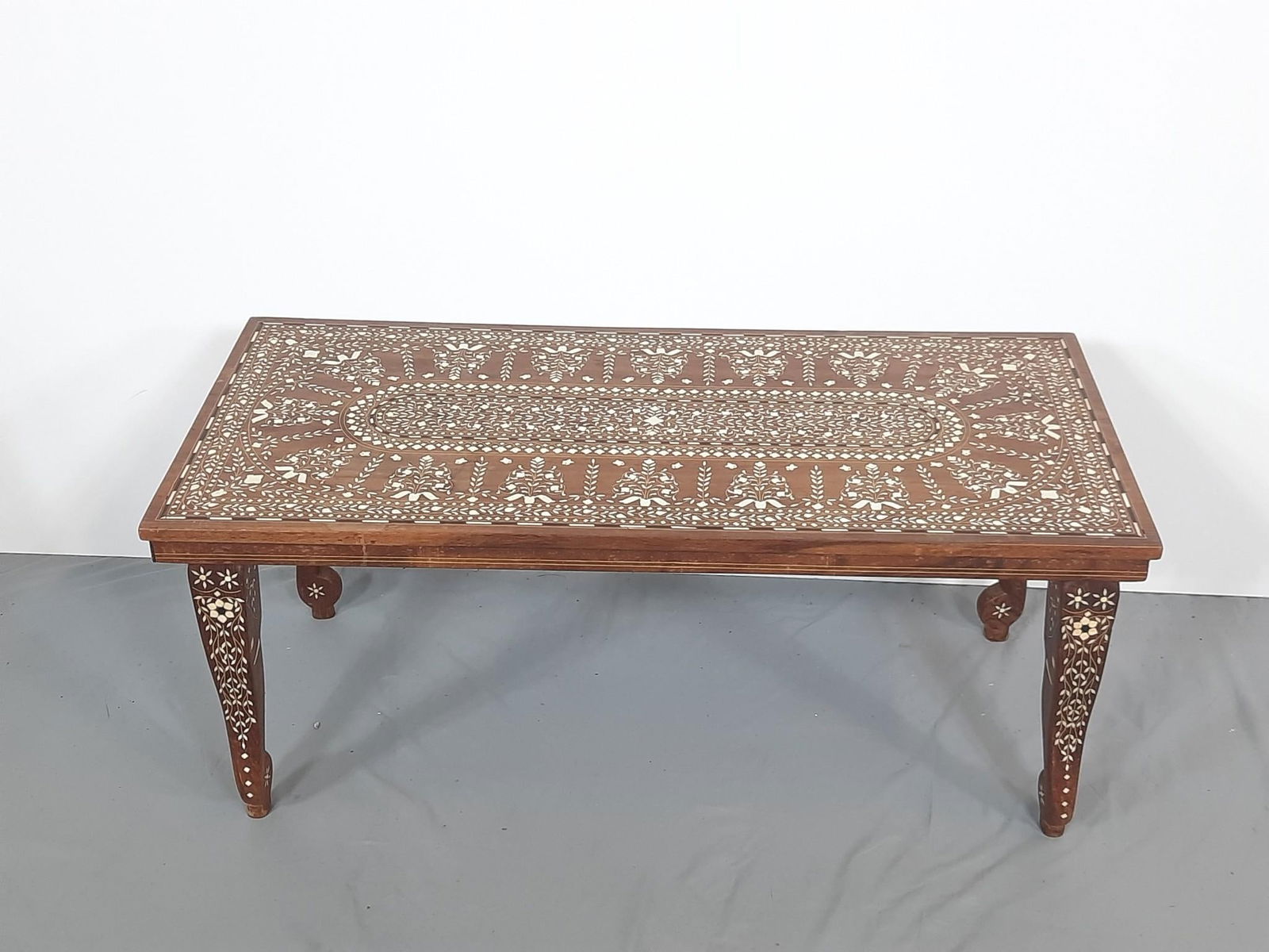 Cottage Industries Corp. Inlaid Indian Coffee Table (1 of 7)