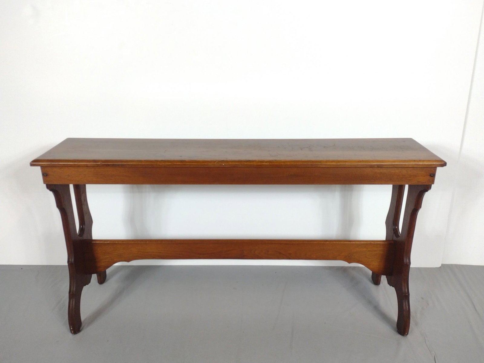 Hall Table: NOT ELIGIBLE FOR IN-HOUSE SHIPPING. 50-1/2" wide X 10-1/2" deep X 26-3/4" high. Has some scratches.