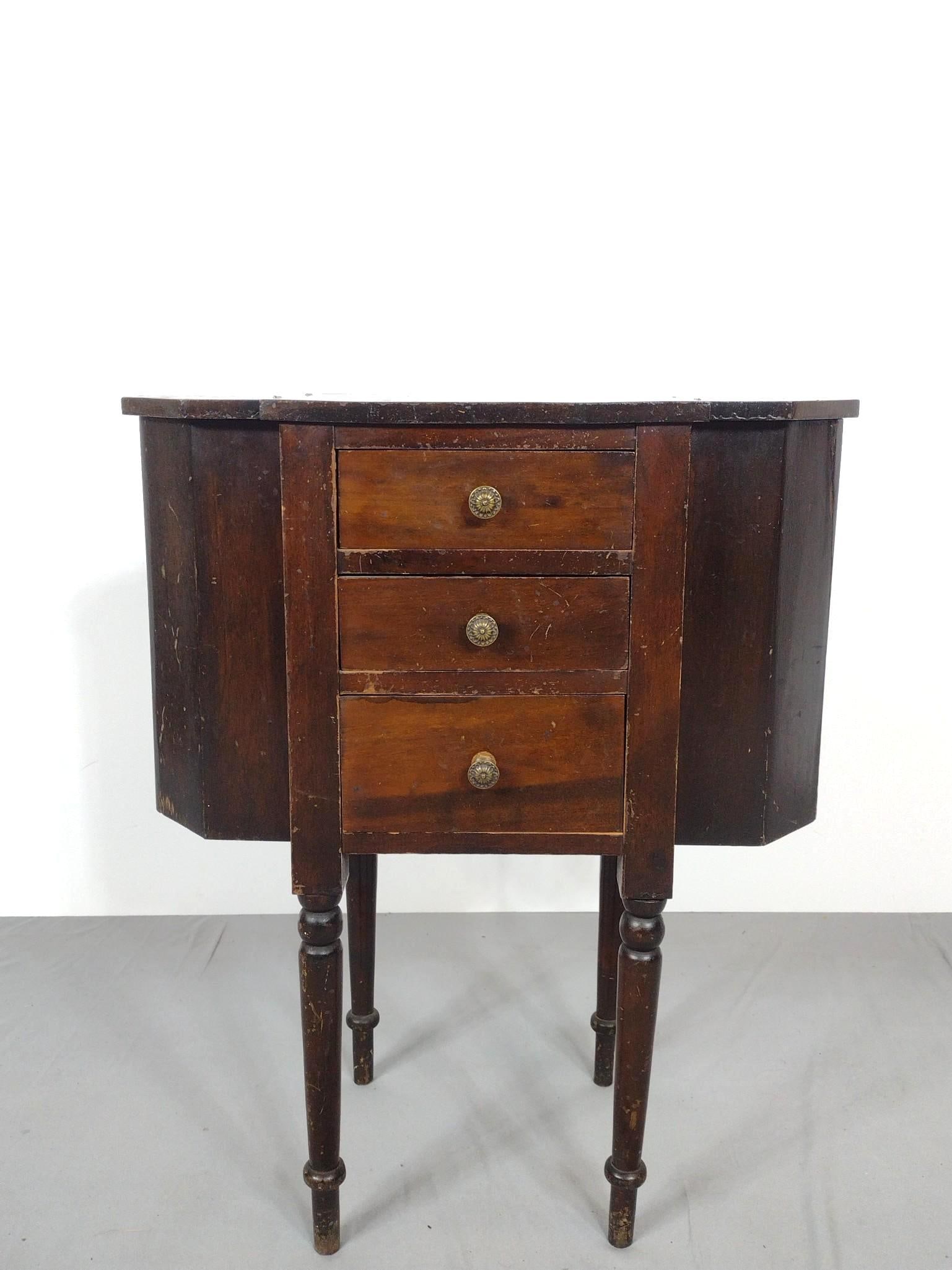 Sewing Box: NOT ELIGIBLE FOR IN-HOUSE SHIPPING. 24" wide X 12" deep X 29" high. Has scratches.
