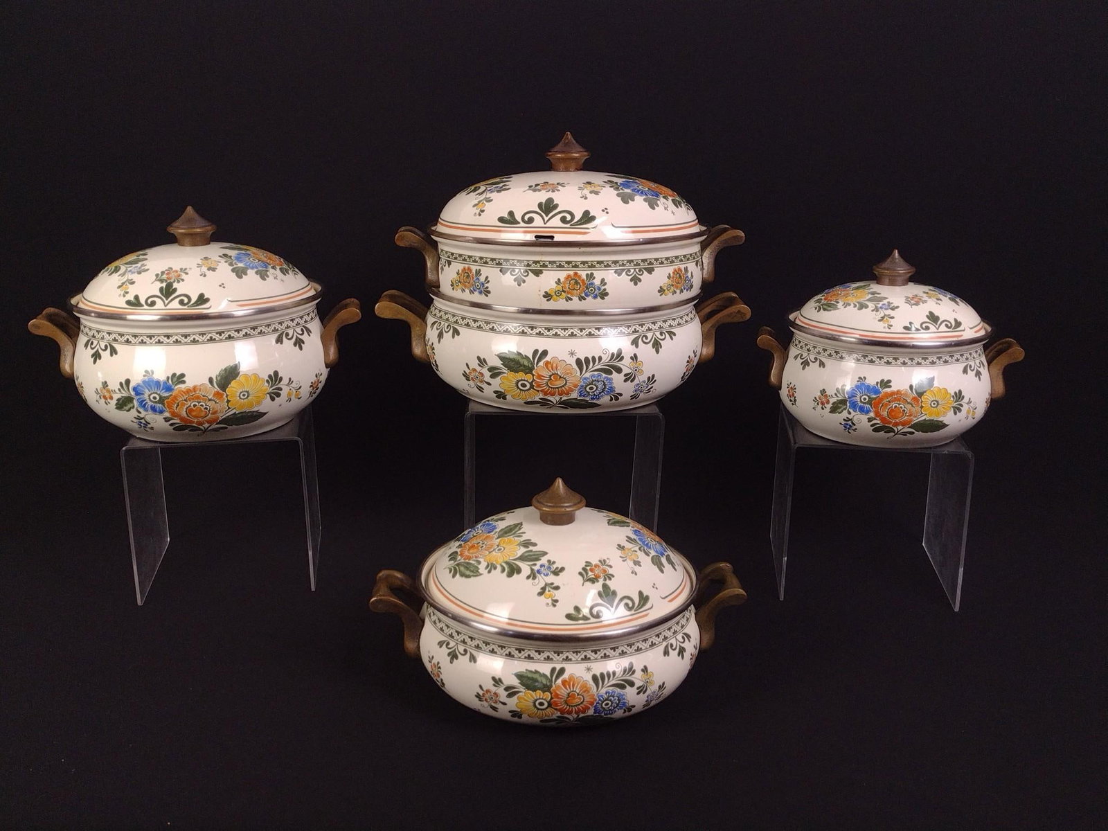 4 Asta Tureens: Typical wear from use. 9" to 13" wide.