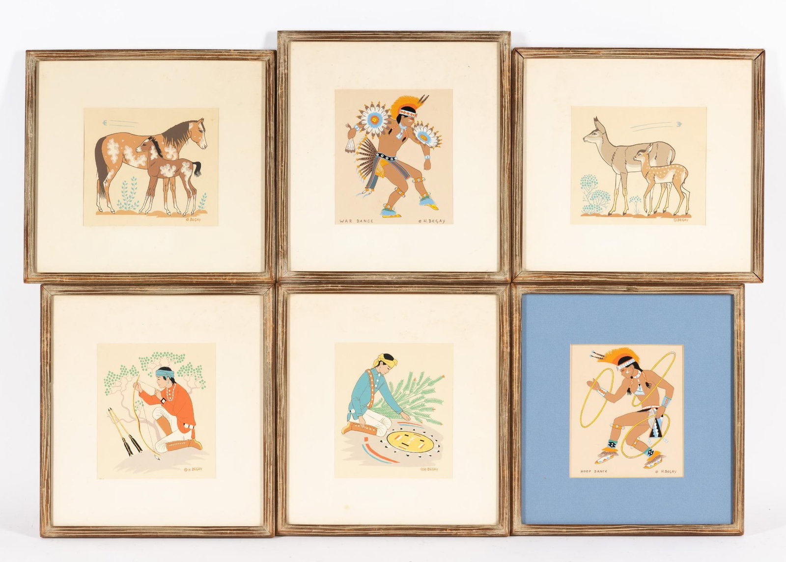6 Harrison Begay (Navajo, 1917-2012) Silkscreen Prints: NOT ELIGIBLE FOR IN-HOUSE SHIPPING Harrison Begay graduated from the Santa Fe Indian School from their art program at just seventeen years old and went on to continue his studies at Black Mountain Col