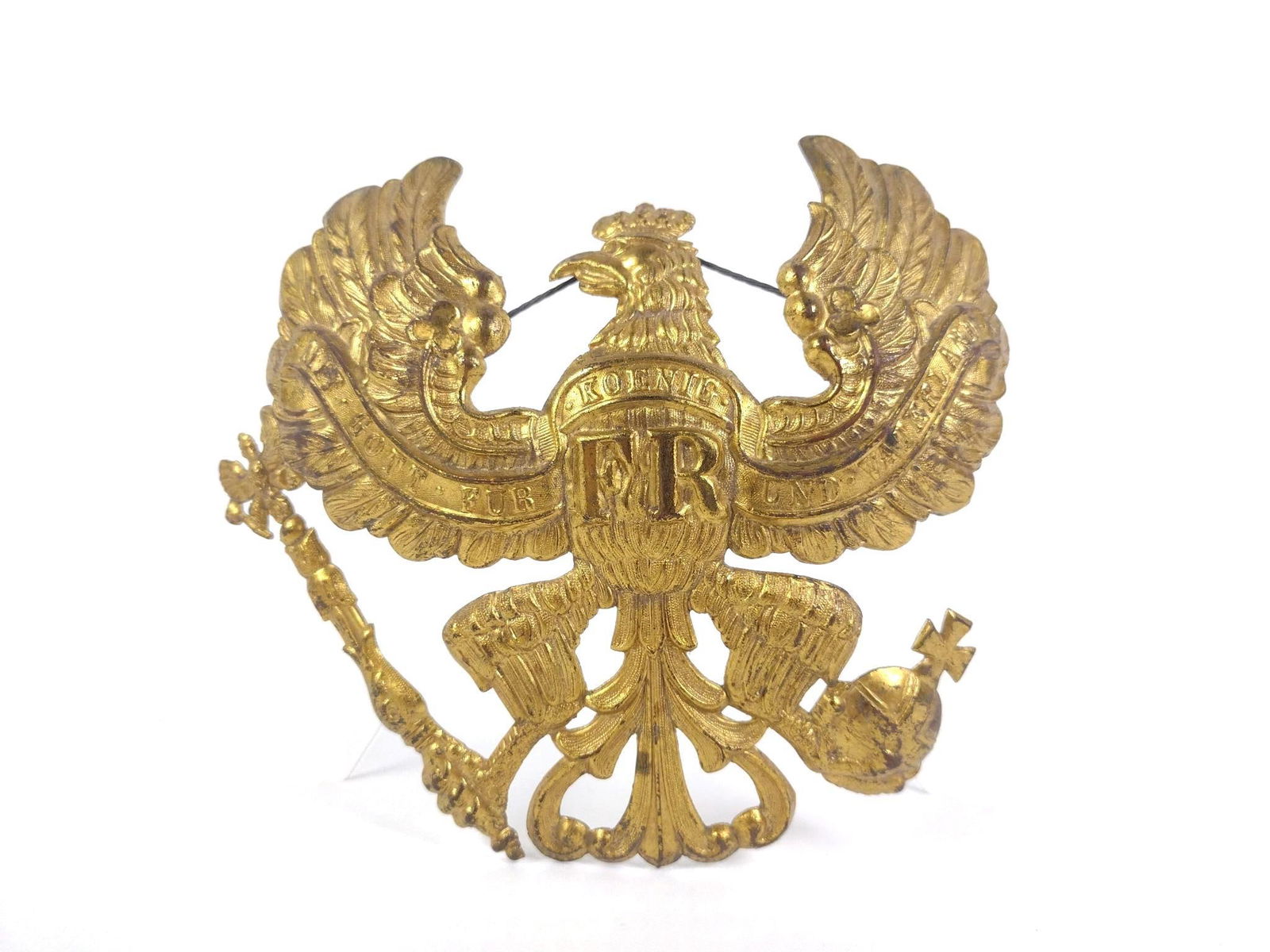 WWI German Eagle Prussian NCO Brass Pickelhaube Helmet Plate (1 of 2)