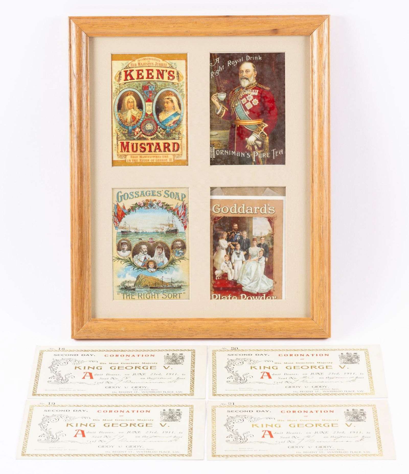 4 King George V Coronation Tickets and 4 Advertising Reprints (1 of 7)