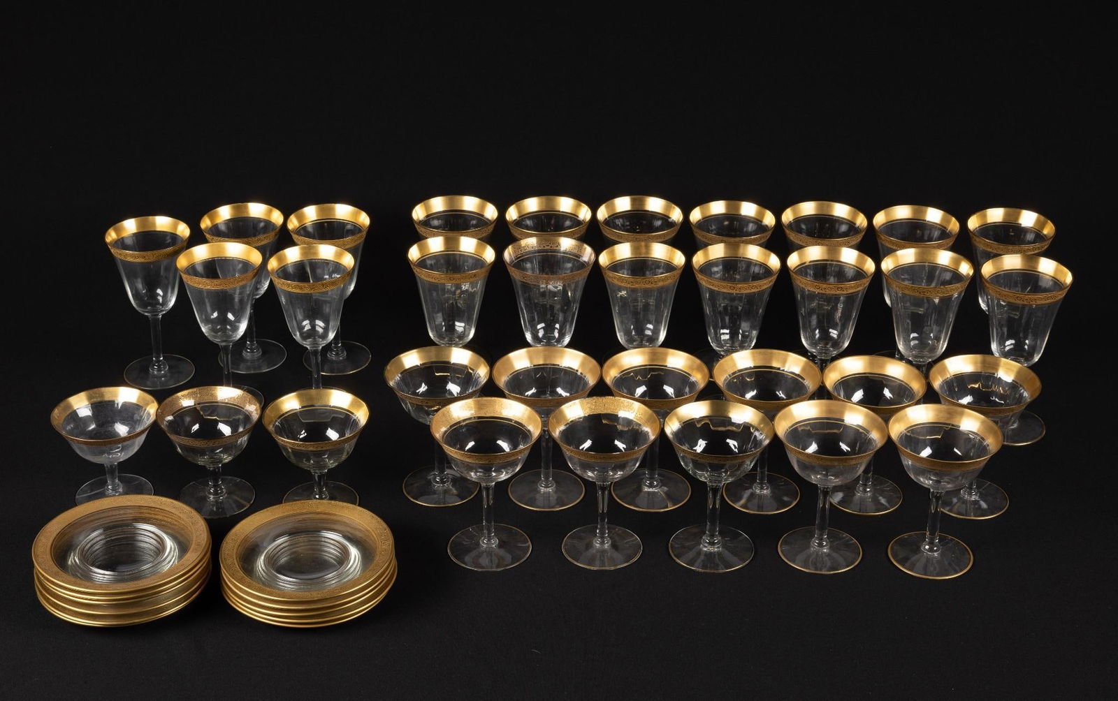 44 Pcs Gold Rim Glassware (1 of 6)