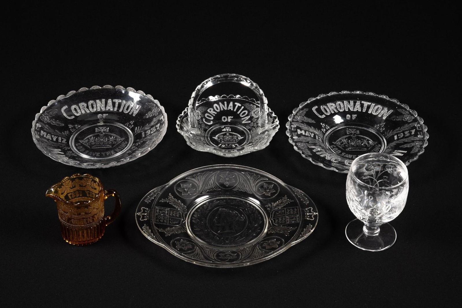 6 Pcs Royal Commemorative Glassware (1 of 4)