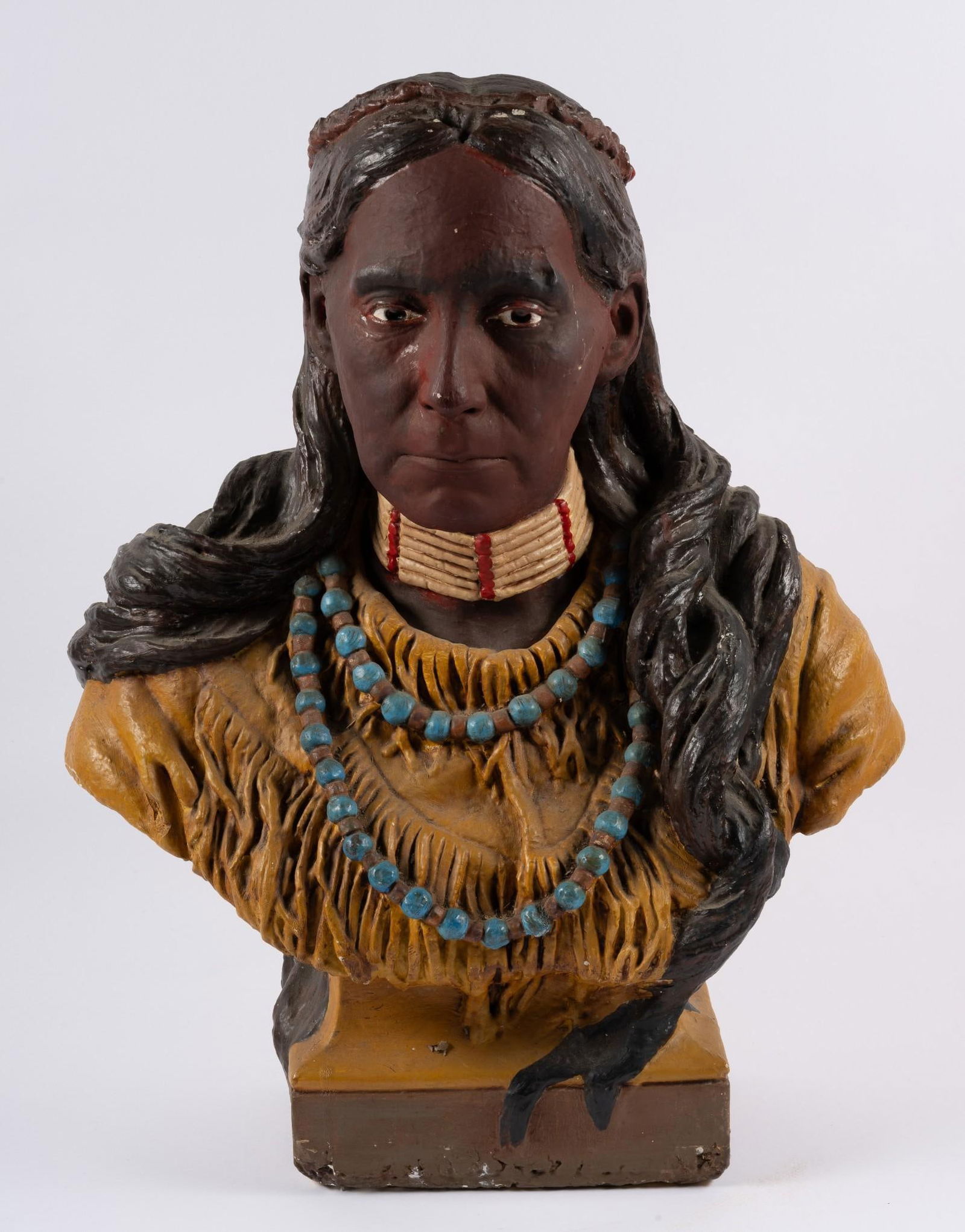 Plaster Native American Bust (1 of 4)