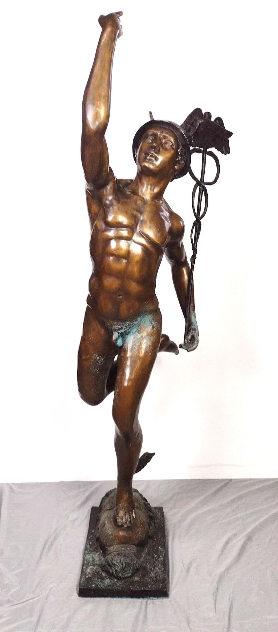 Aft. A. Moreau Mercury Bronze Statue (1 of 7)