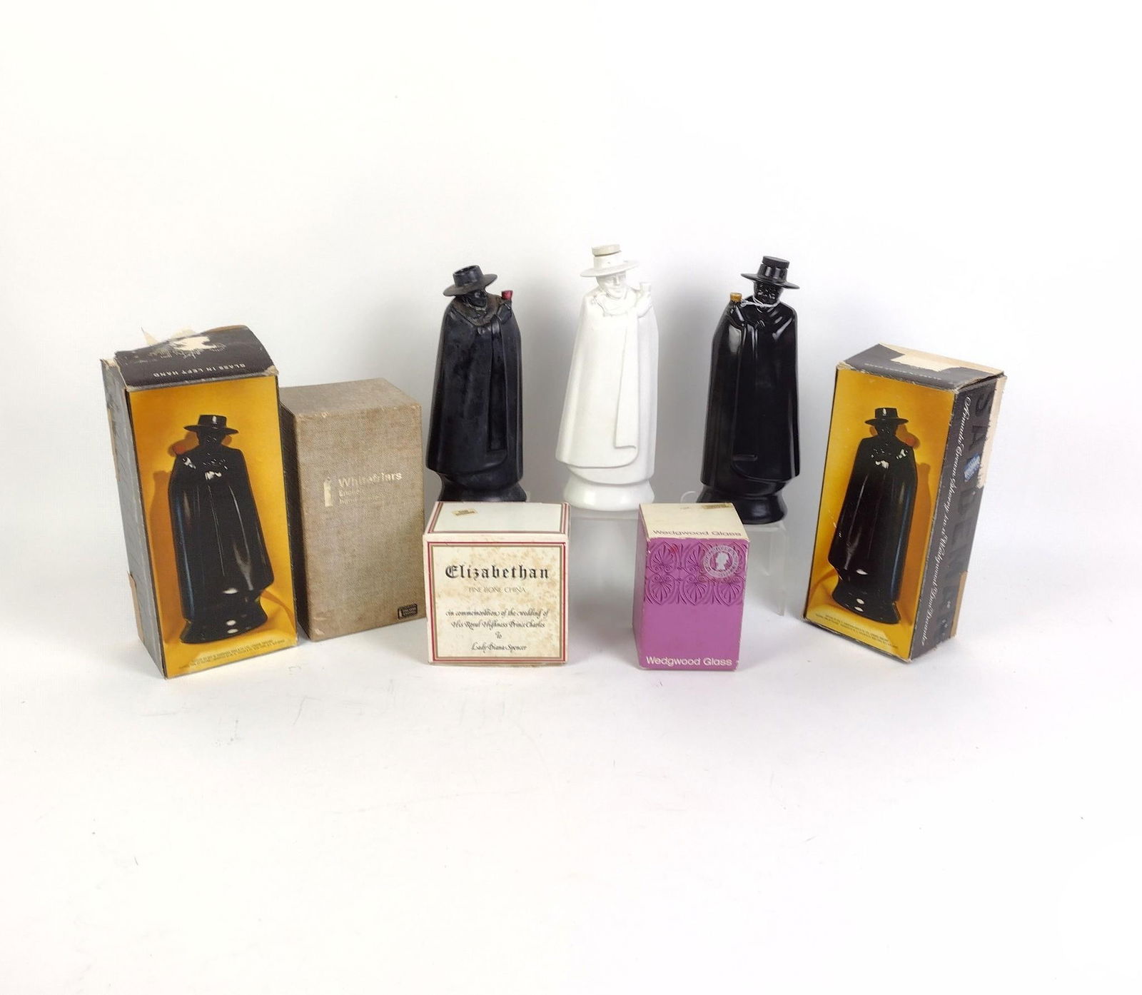 8 Commeorative Pcs incl. Wedgwood: Also includes Whitefriars Queen Elizabeth II Silver Jubilee goblet; Wedgwood Queen Elizabeth II Silver Jubilee glass; Princess Diana and Prince Charles Wedding commemorative fine china; and 5 Wedgwood