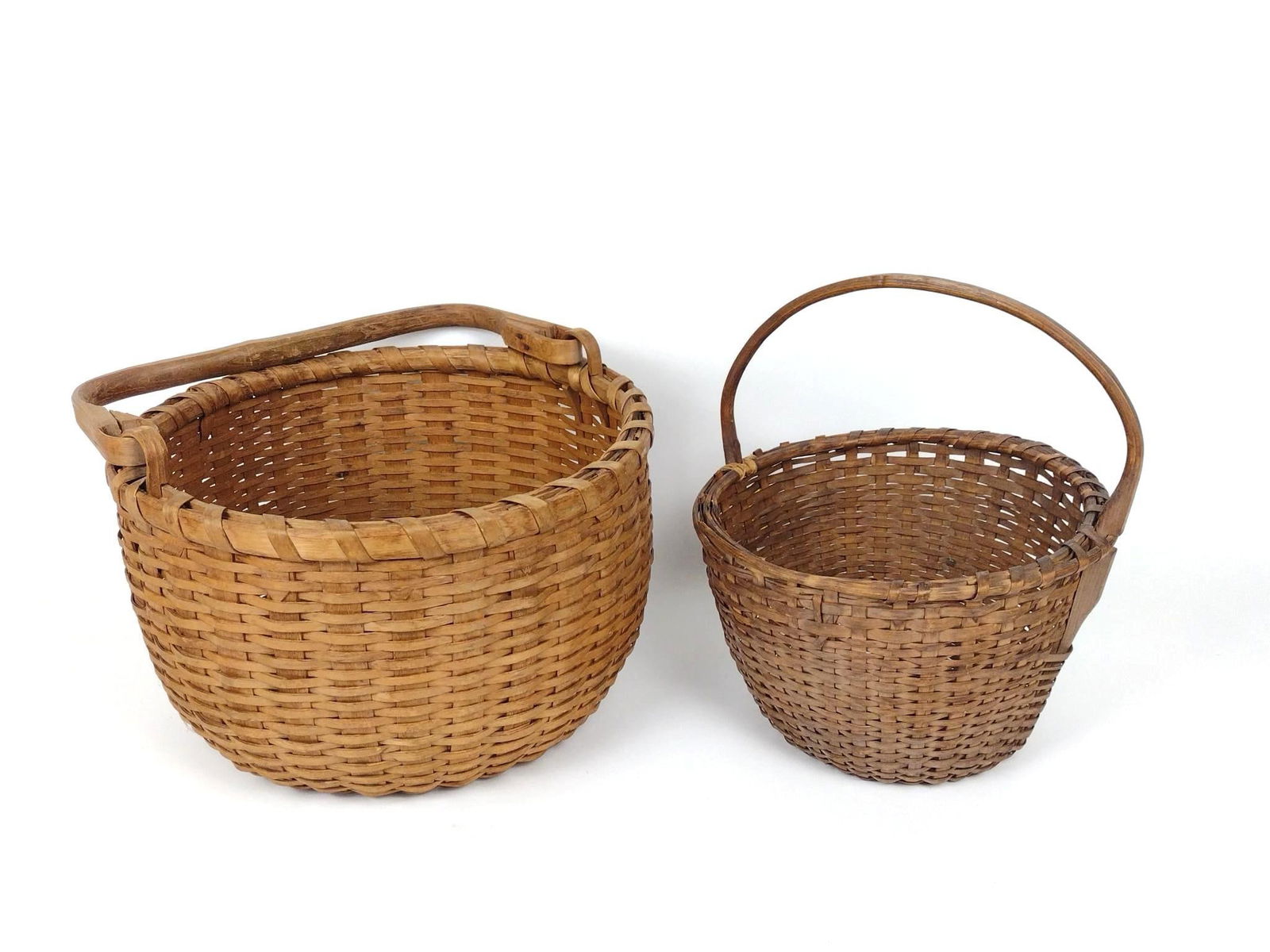 2 Antique Ash & Oak Gathering Baskets, Pennsylvania (1 of 2)