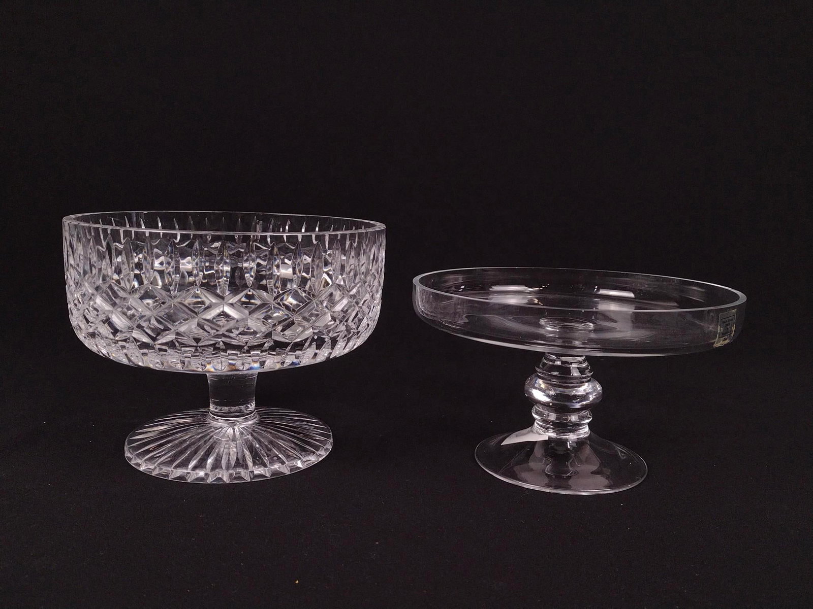 2 Crystal Compotes w/ OBs: Includes Reed & Barton and Tyrone Crystal. 6-3/4" diameter x 4" to 5-1/4" high.
