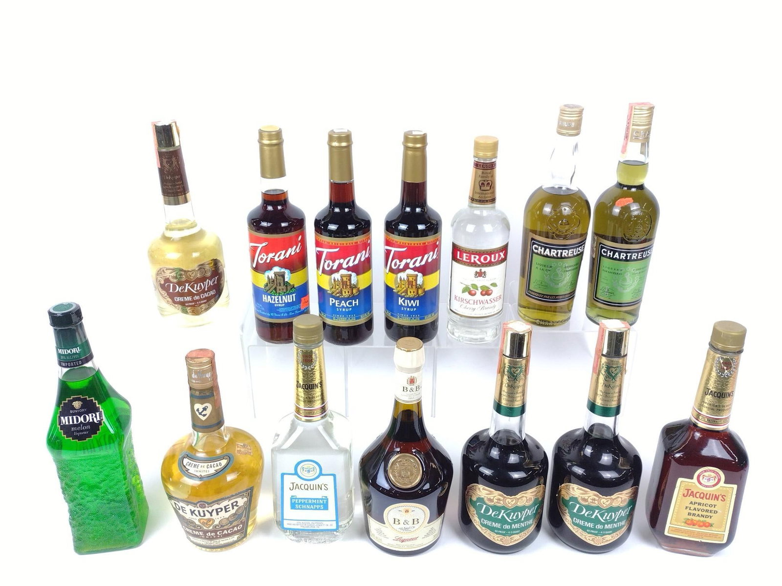 14 Bottles Estate Alcohol: THIS LOT CANNOT BE SHIPPED. ALL UNOPENED AND SEALED. Includes Jacquins, Torani, and more.