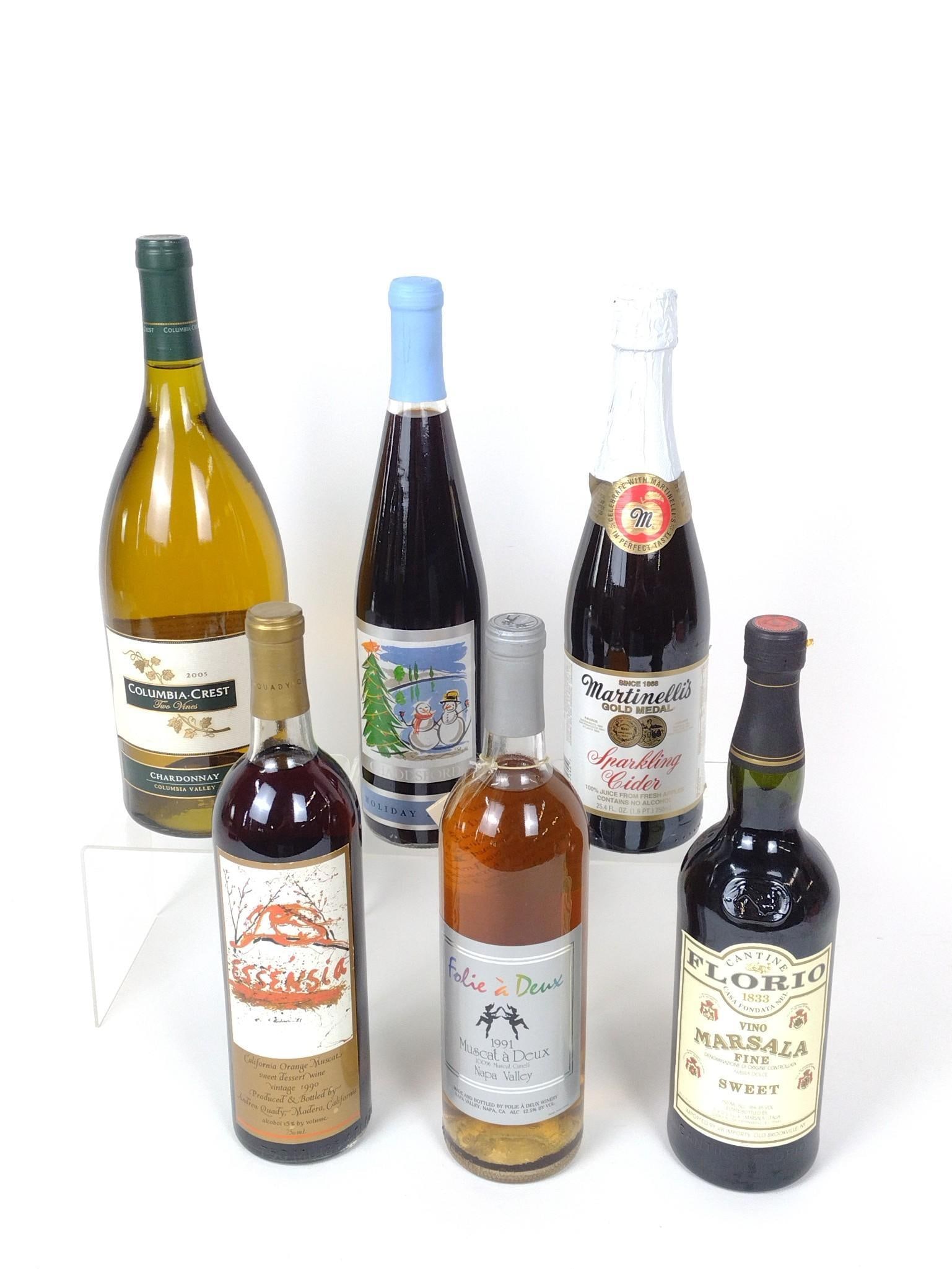 6 Bottles Estate Wine: THIS LOT CANNOT BE SHIPPED. ALL UNOPENED AND SEALED. Essensia, Chadsford, Martinellis, and more.
