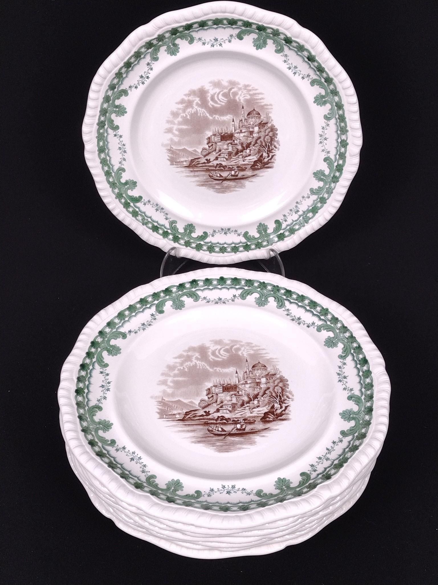 8 Harbor Castle Copeland Spode Transferware Plates (1 of 2)