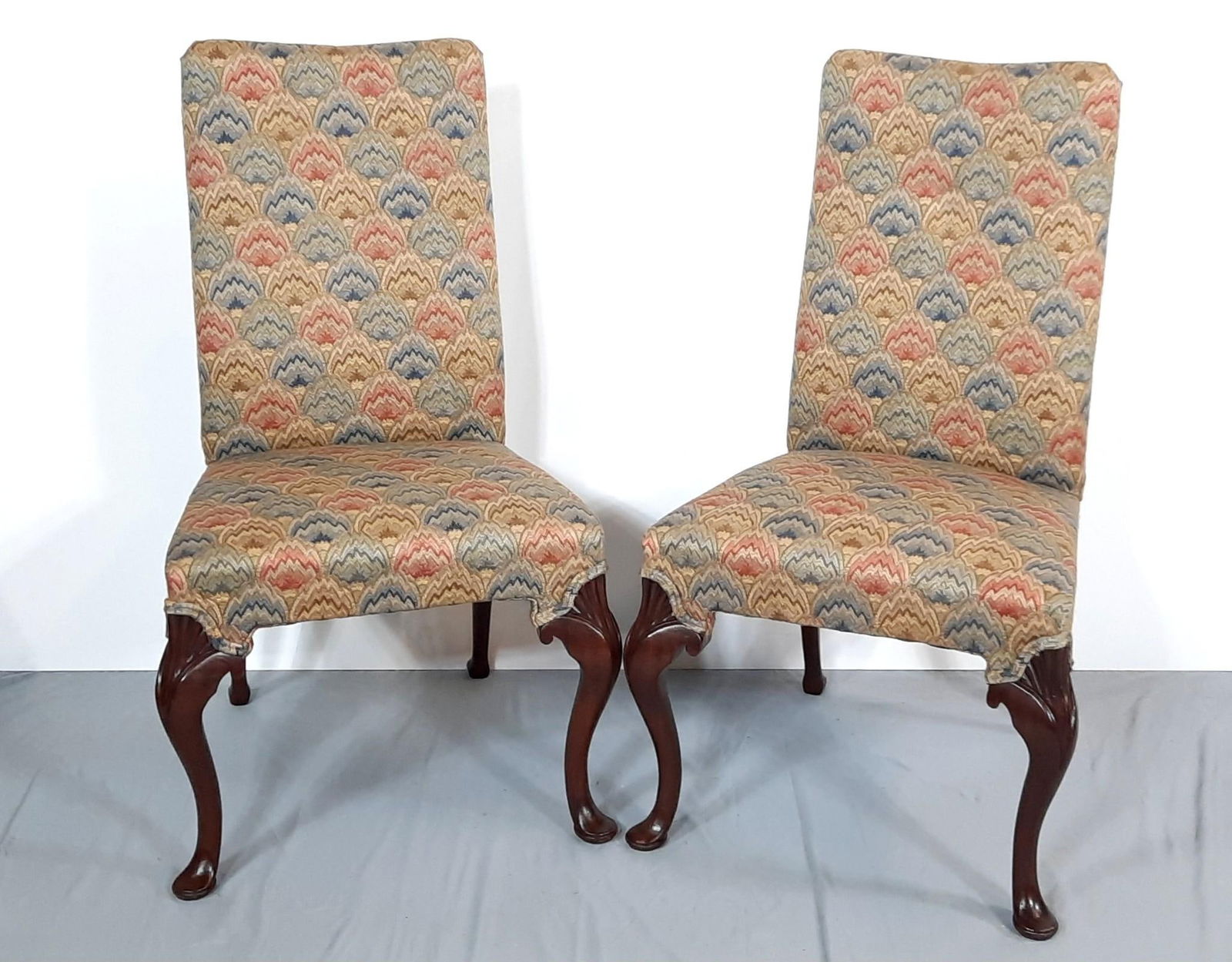 Pr Flame Upholstered Side Chairs (1 of 3)