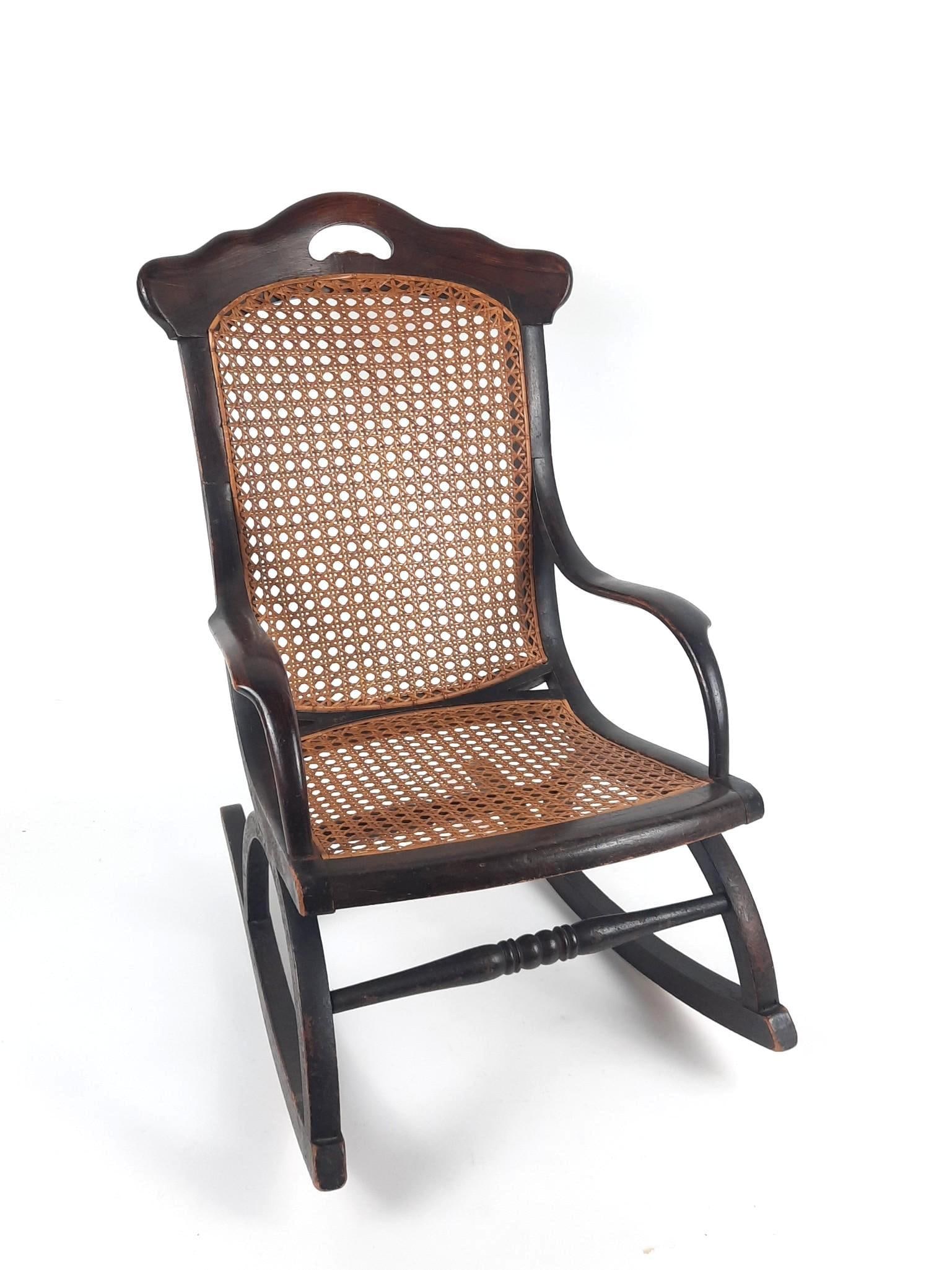 19th Century Child's Wicker Rocker (1 of 3)