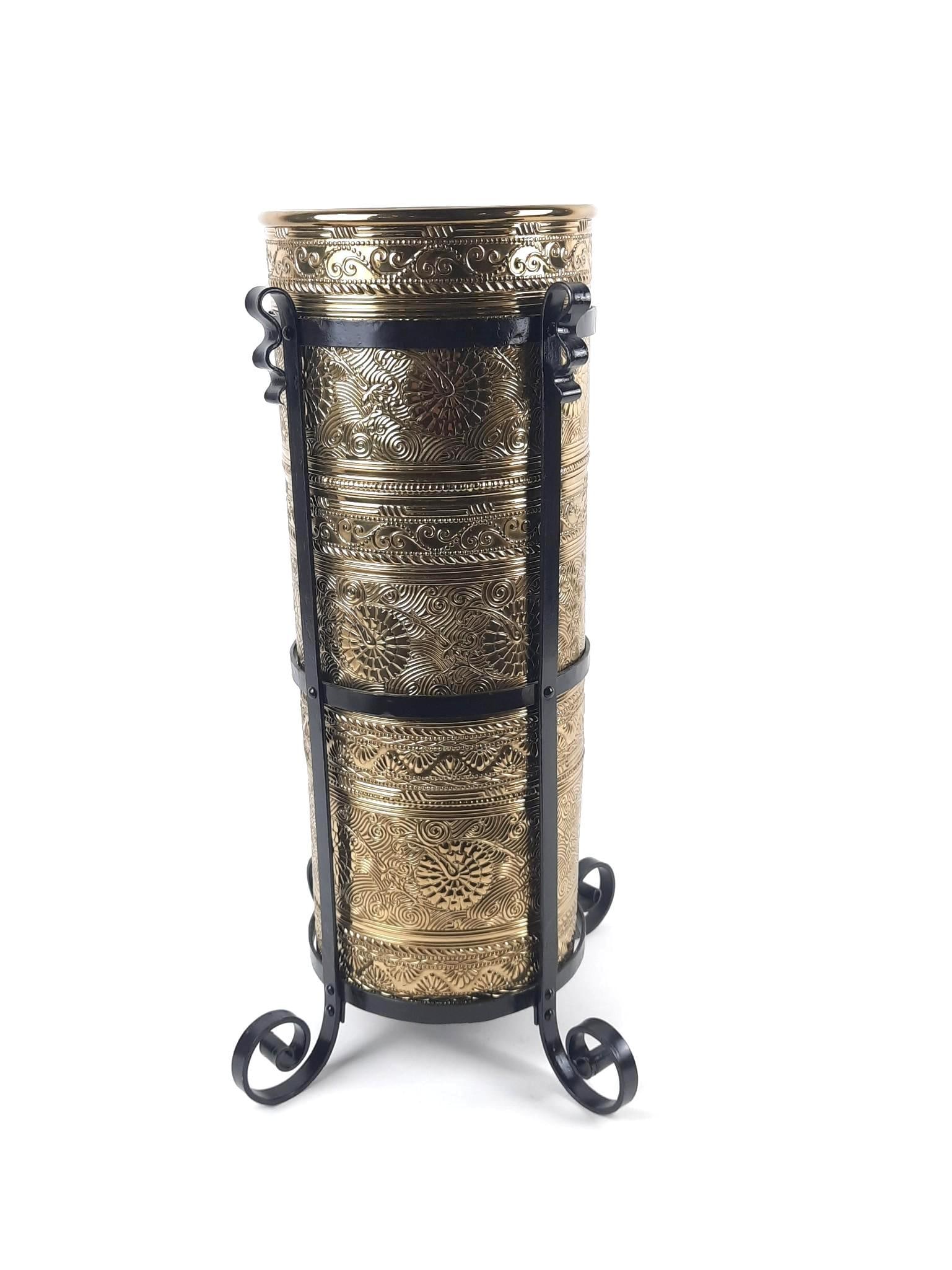 Antique Brass and Wrought Iron Umbrella Stand (1 of 4)