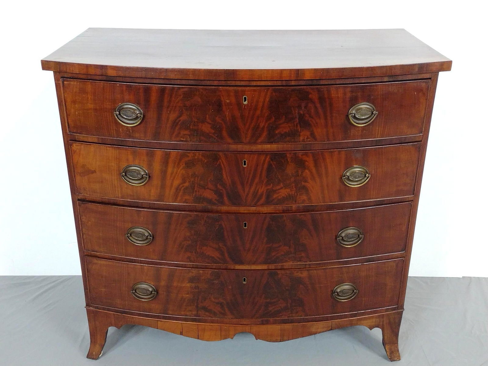 Antique Bow Front Chest of Drawers (1 of 7)