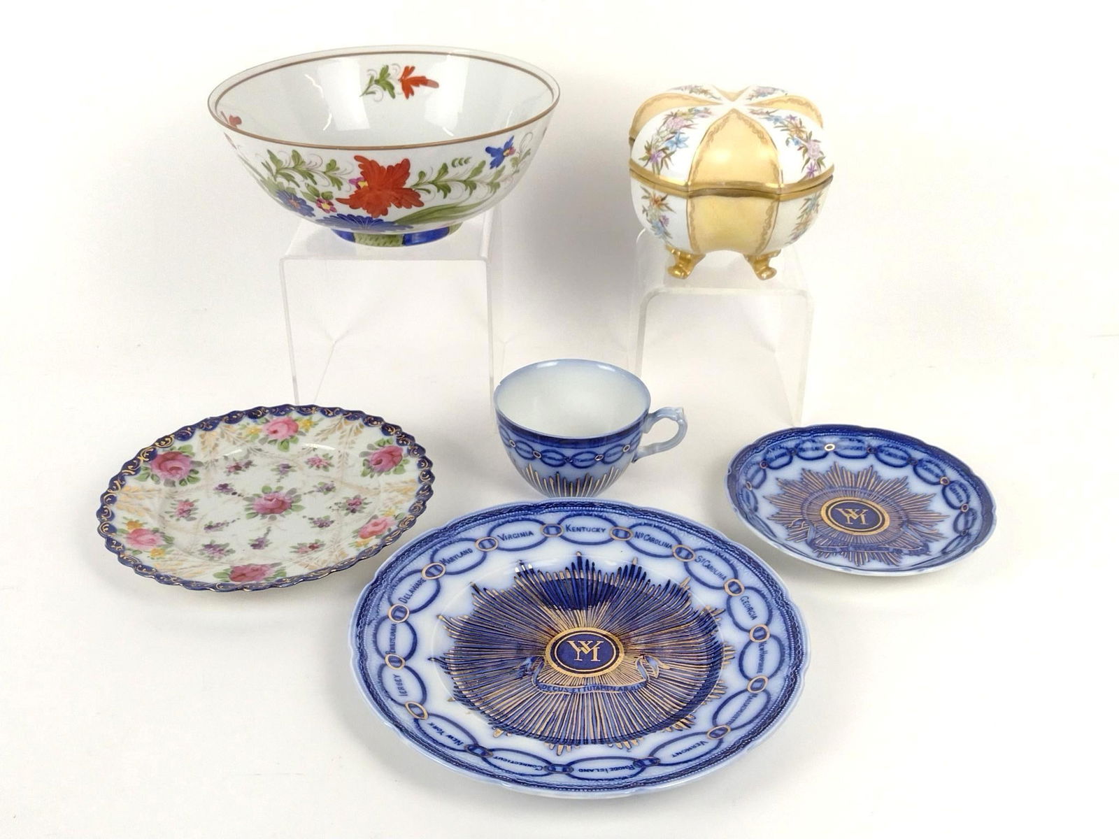 6 Ceramics incl Martha Washington Flow Blue (1 of 6)