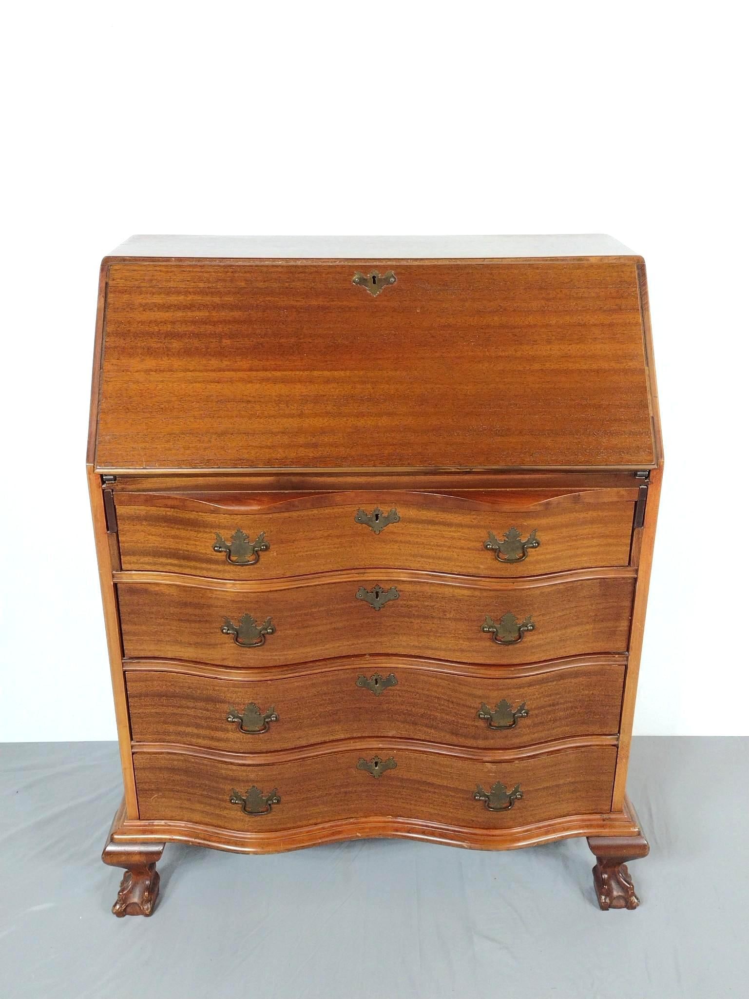 Monitor Furniture Co Slant Front Desk: NOT ELIGIBLE FOR IN-HOUSE SHIPPING. 34" wide X 18" deep X 40-1/4" high. Has some light scratches.