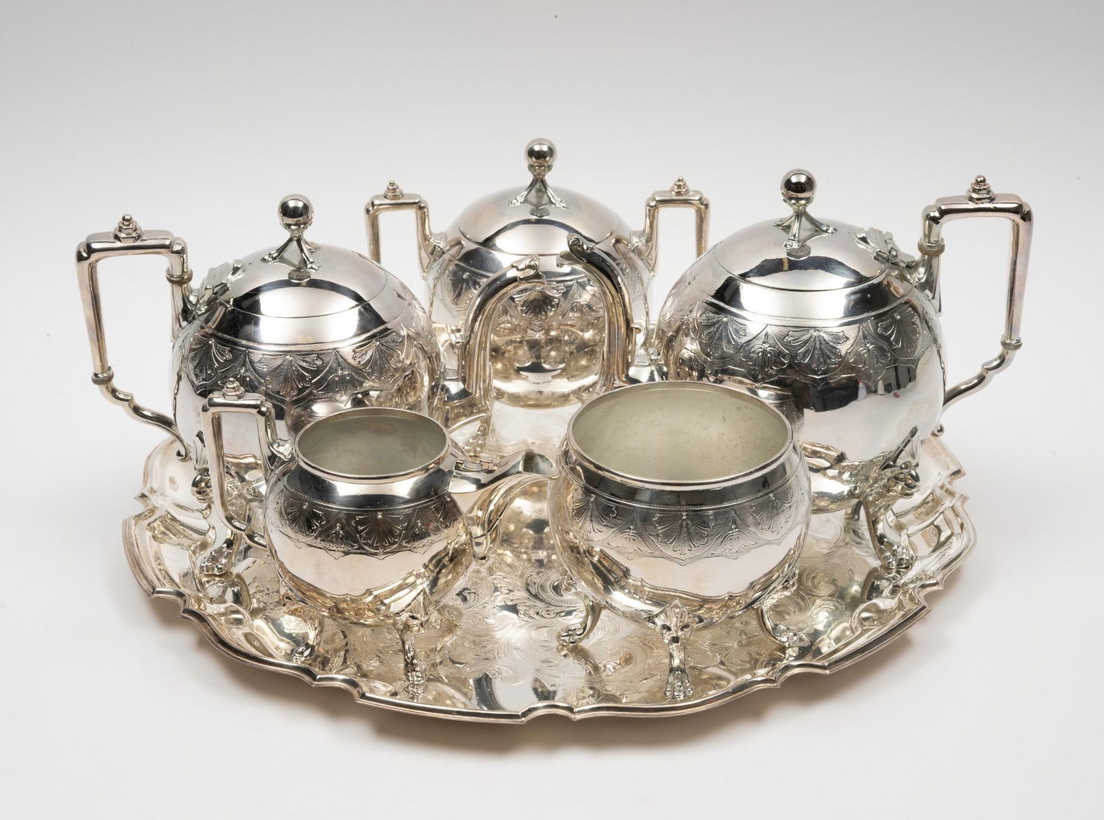 6 Pc Reed & Barton Silverplate Tea Service (1 of 6)