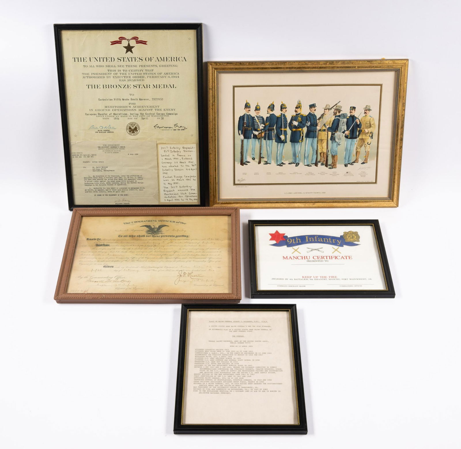 5 Framed Pcs Military Memorabilia (1 of 8)