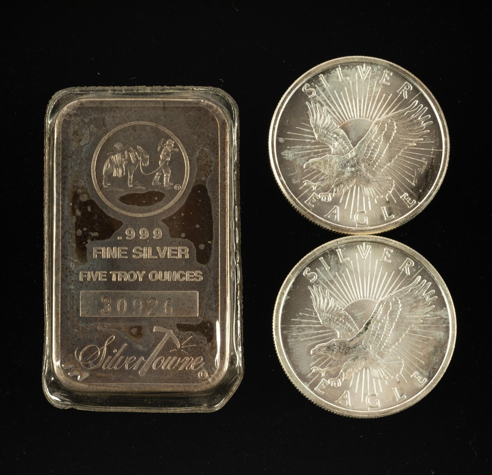 Silvertowne Five Ounce And Sunshine Minting Silver (1 of 2)