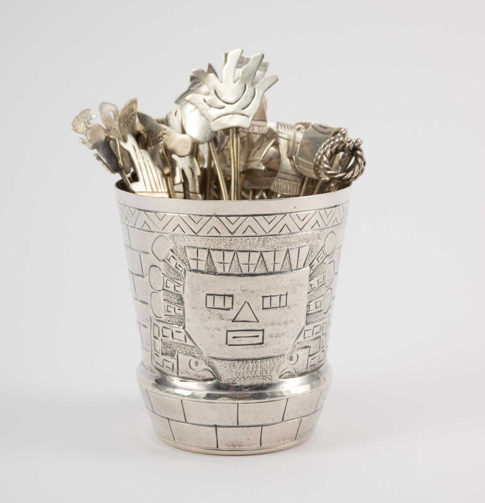 22 Mexico Sterling Silver Picks w/ Holder (1 of 6)