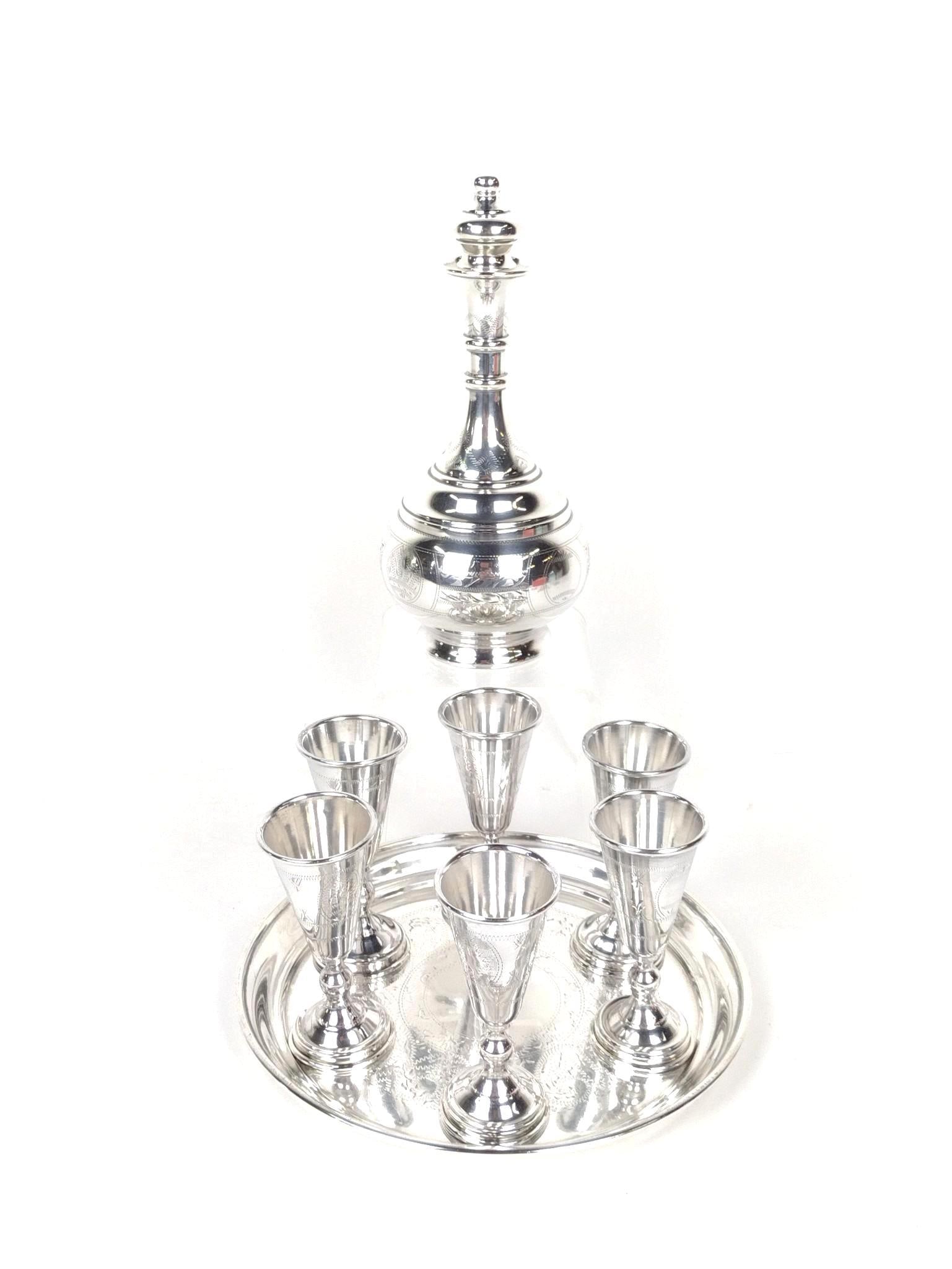 8 Pc Sterling Kiddush Drink Set (1 of 5)
