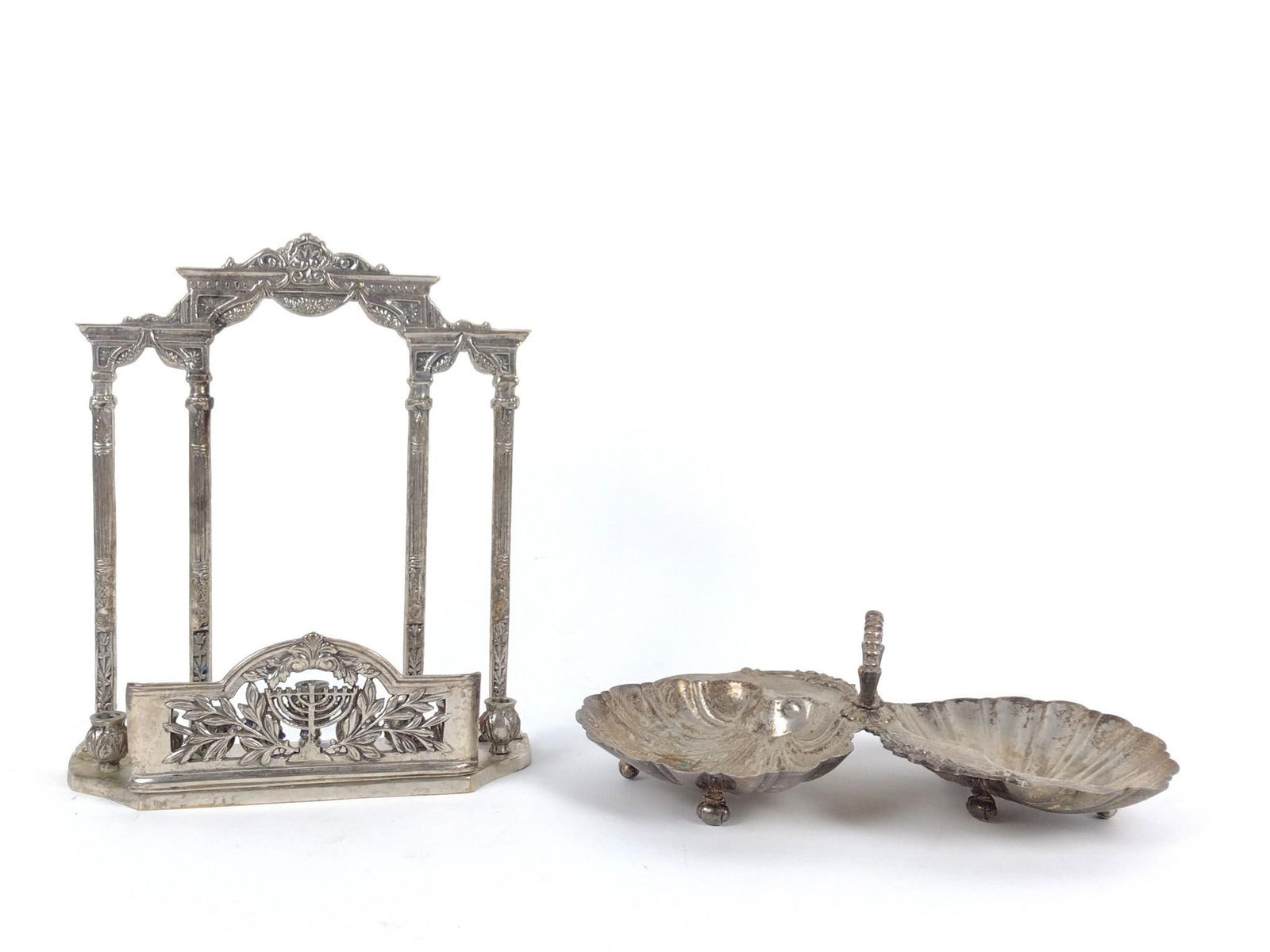 2 Pcs Silverplate incl Menorah (1 of 6)