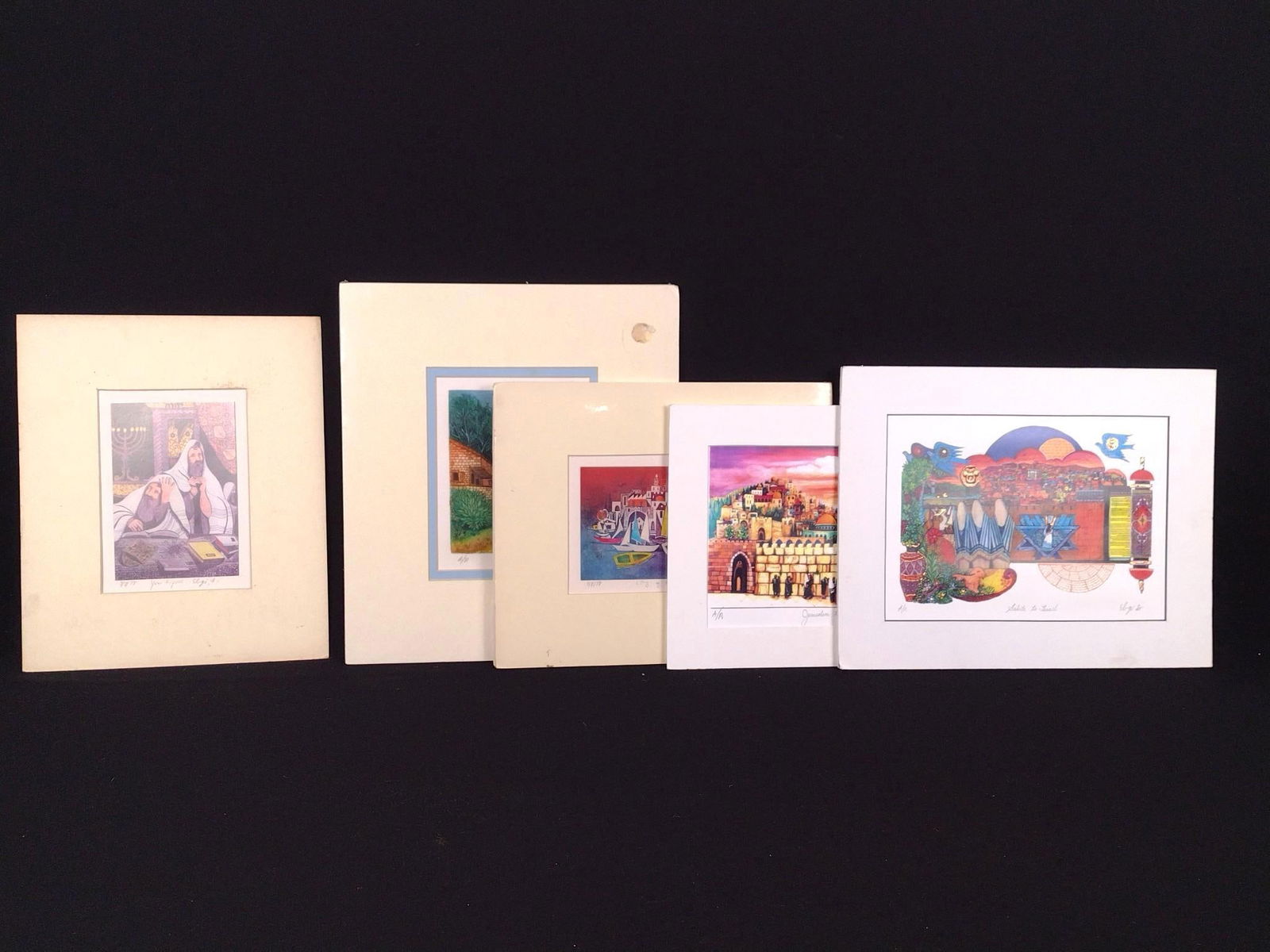 5 Unframed Judaica Prints incl Amram Ebgi (1 of 5)