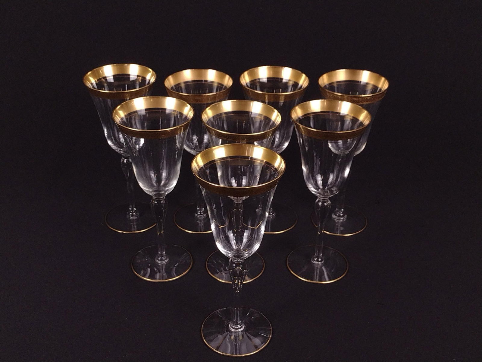 8 Pcs Gold Rim Stemware (1 of 2)