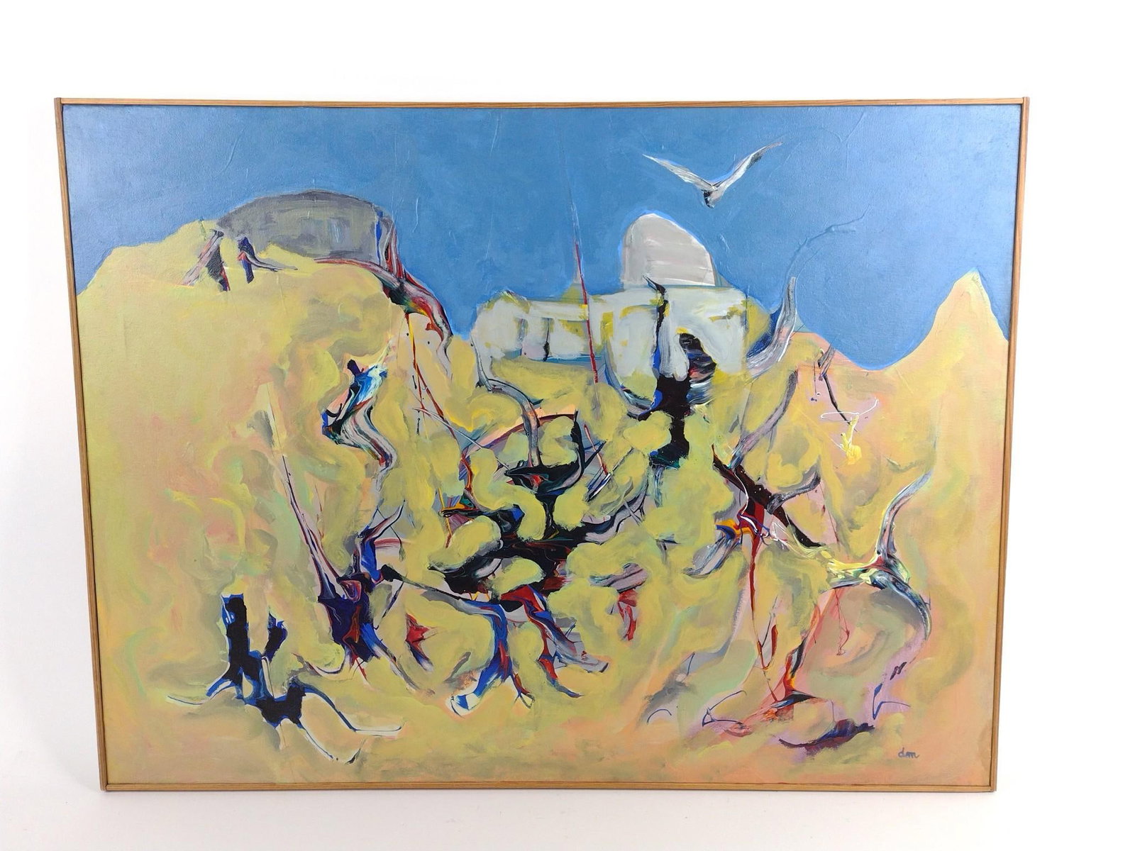 David Marcus "Where Fine Creatures Dance" Painting: Overall with frame: 32-1/2" wide X 24-1/4" high.