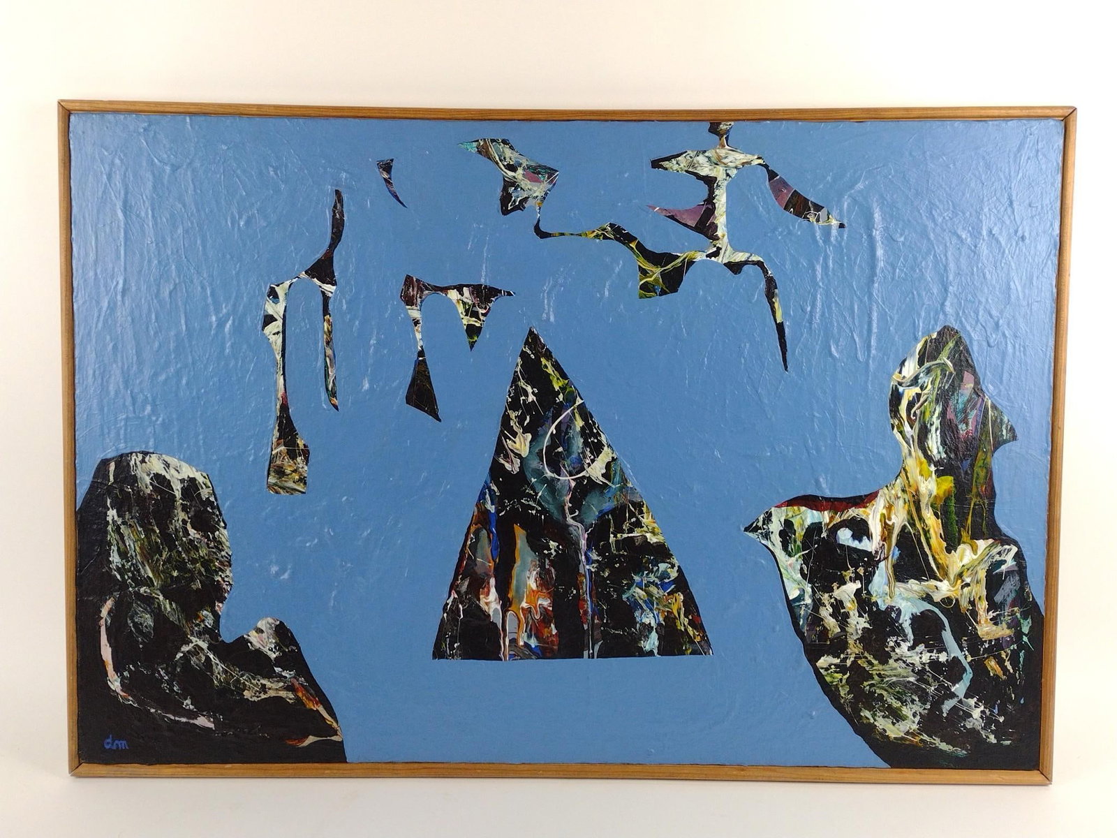 David Marcus "Future Game: Aspect of Asylum" Painting: Overall with frame: 37" wide X 25" high