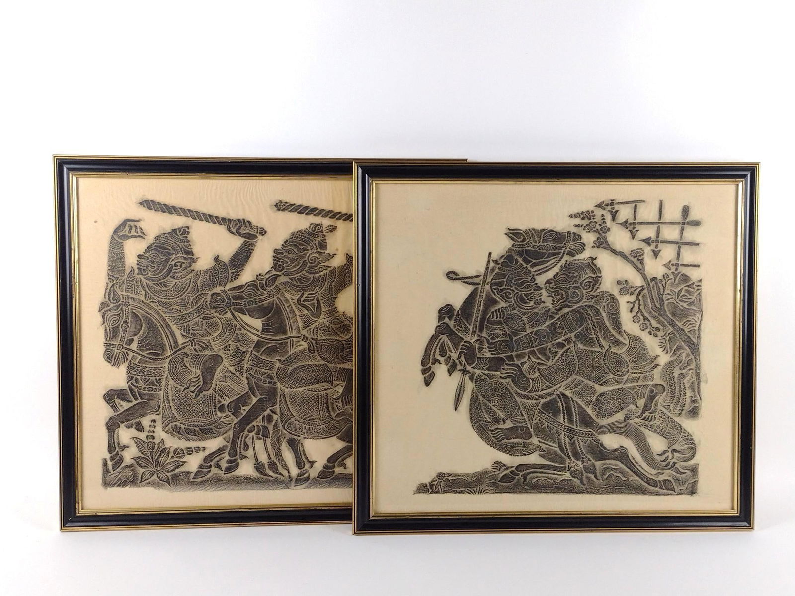 2 Framed Temple Rubbings (1 of 3)