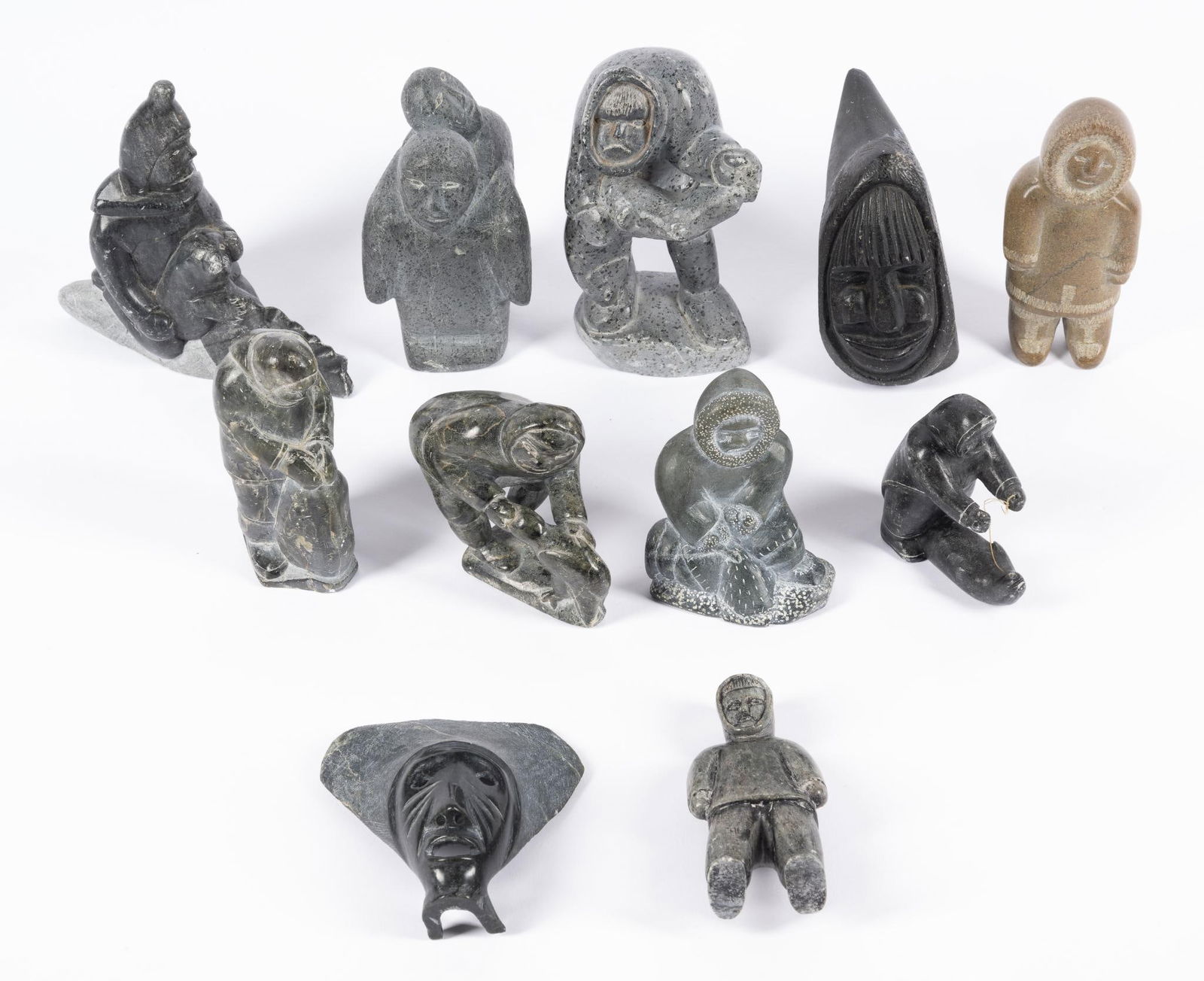 11 Carved Stone Inuit Pieces (1 of 12)